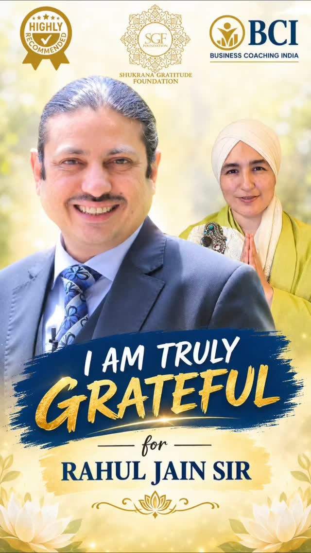 Rahul Jain - Business Coaching India Facebook ad: HIGHLY RECOMMENDATION SERIES: I AM TRULY GRATEFUL for…