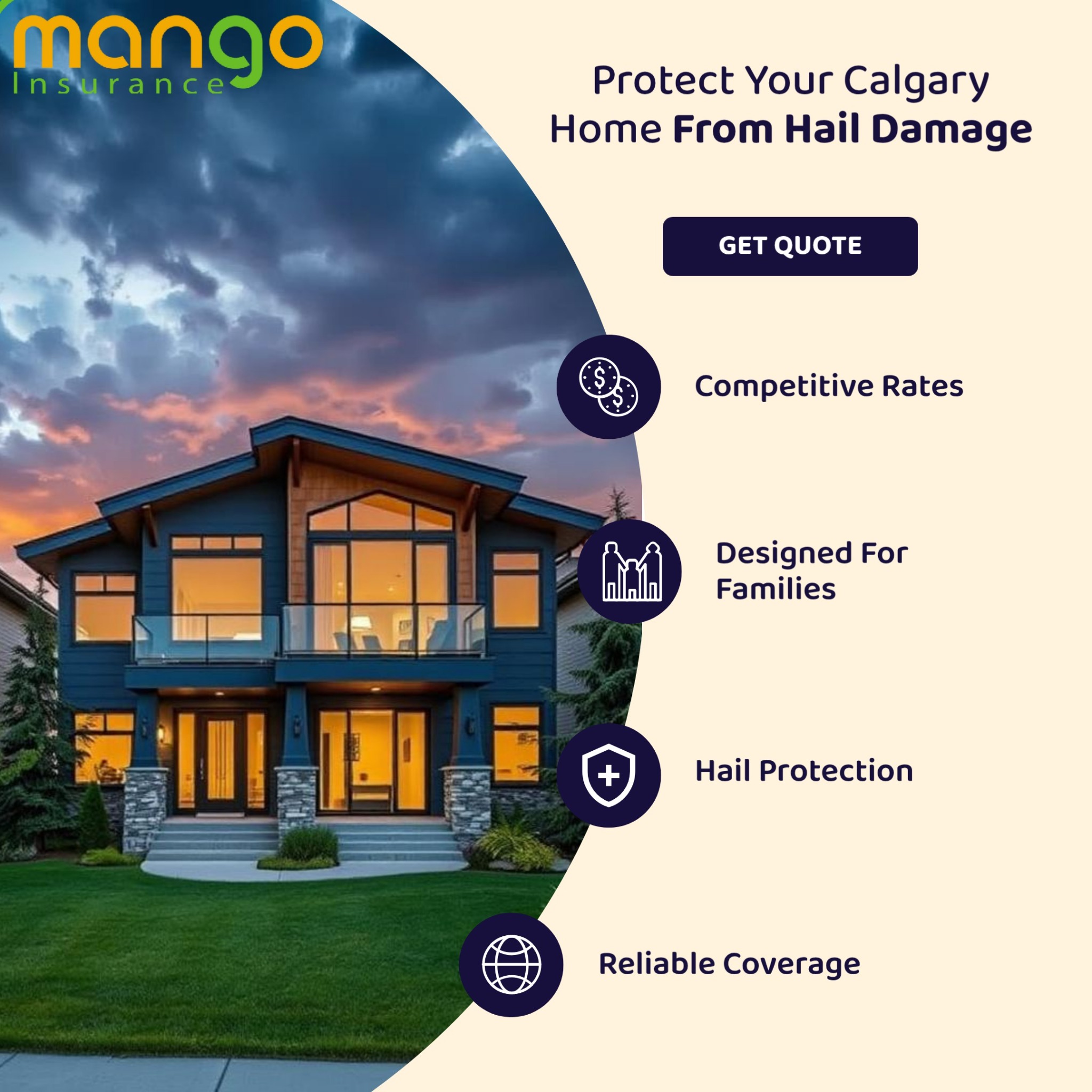 Mango Insurance Facebook ad: Get your Home Insurance quote