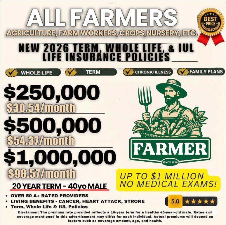 Farmer Financial Group Facebook ad: NEW 2026 BIG NEWS in Agriculture!