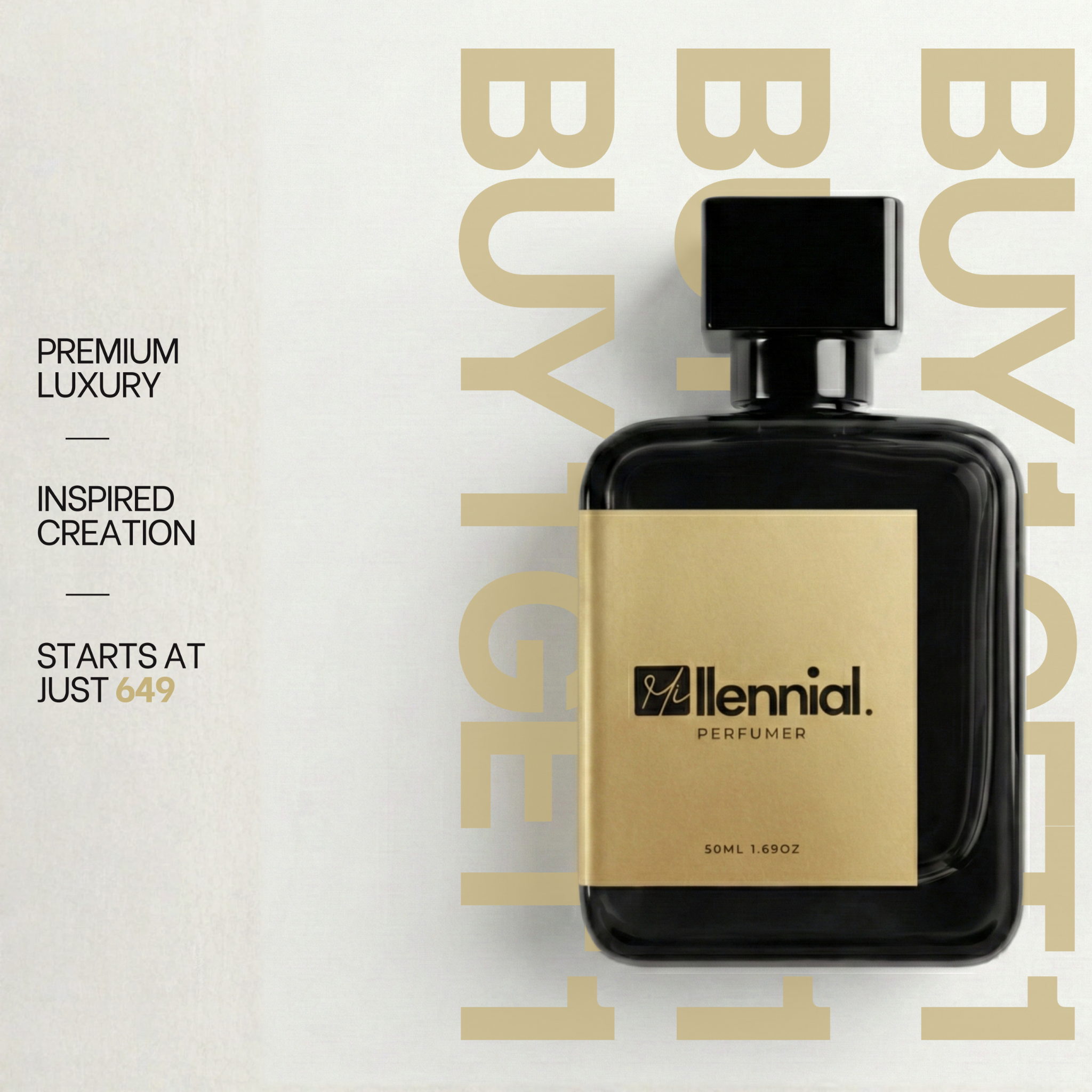 Millennial perfumer Facebook ad: Unmatched Luxury, Buy 1, Get 1 FREE!