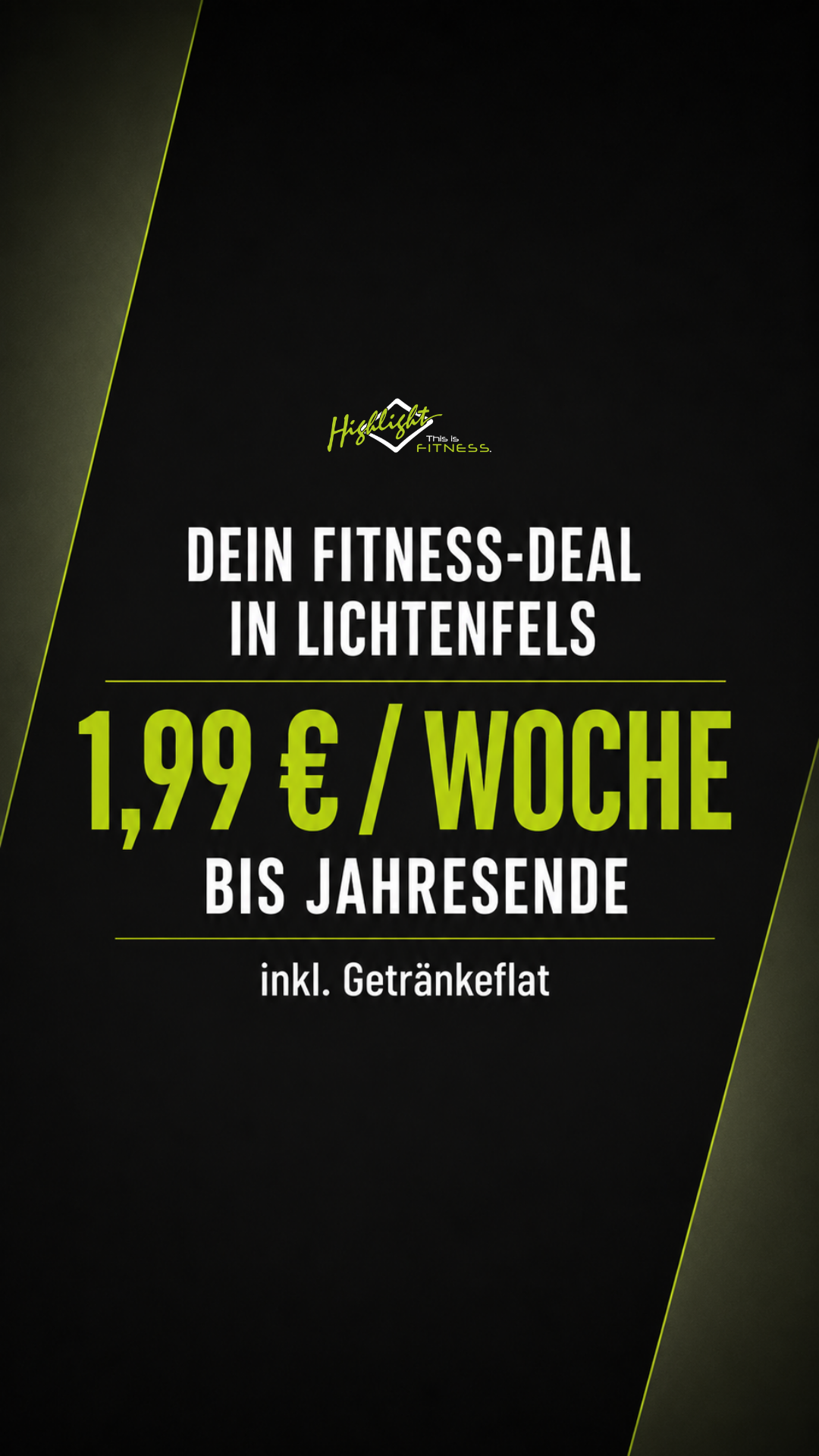 Sportstudio Highlight Facebook ad: 1,99 € / Woche bis Jahresende