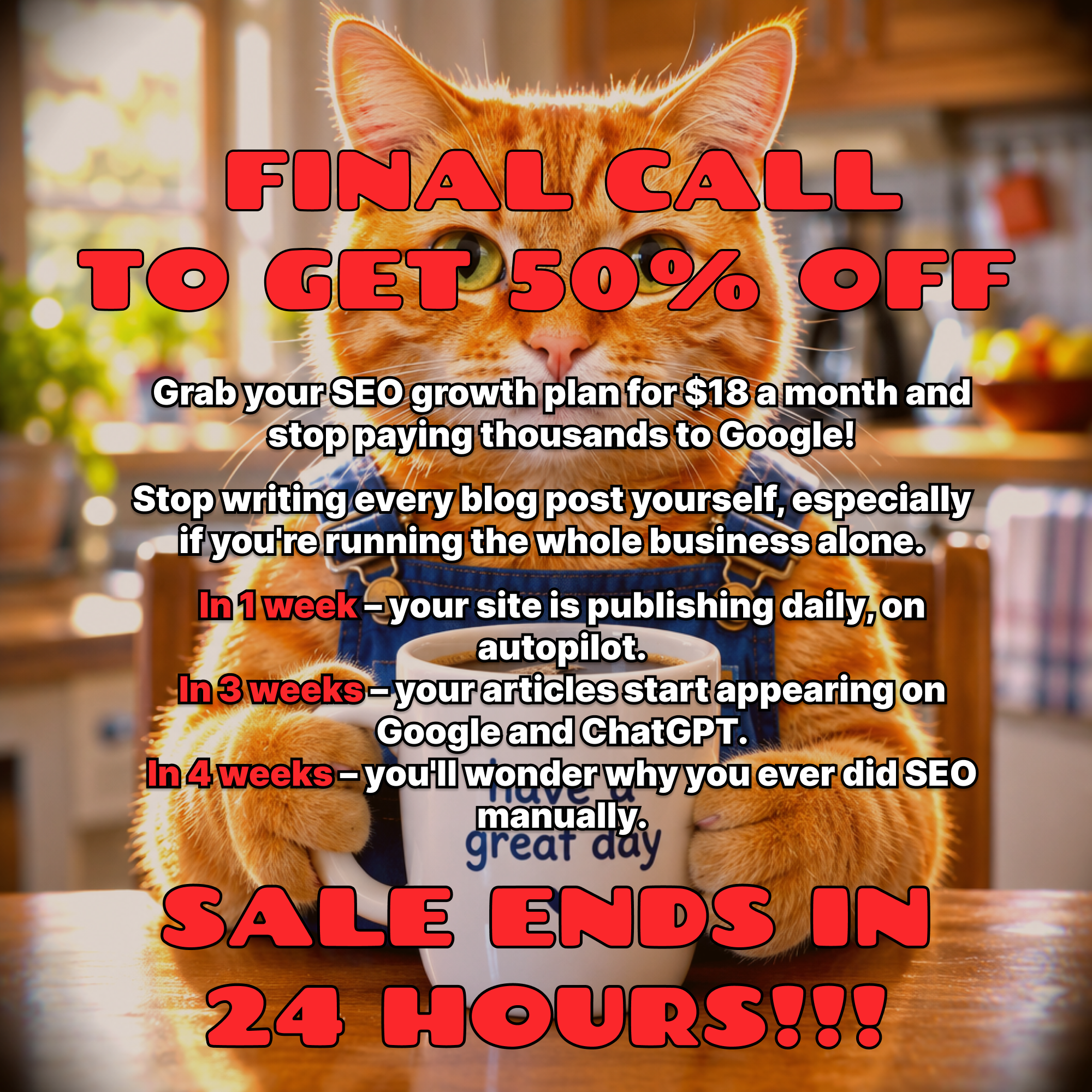 Soro SEO Facebook ad: Rank #1 on Google
