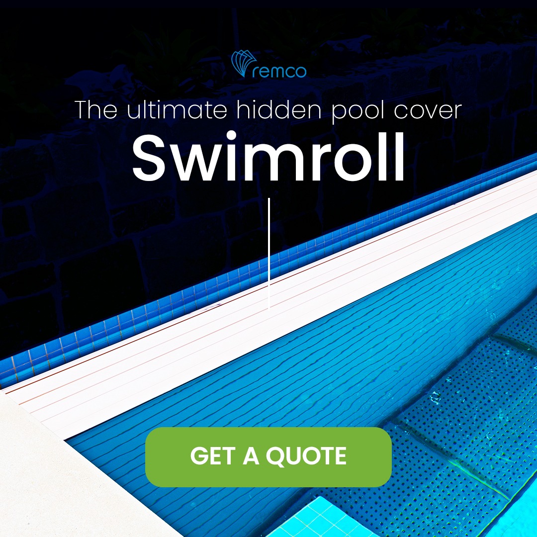 Remco Pool Covers & Products Facebook ad: Elevate Your Pool Design with Swimroll Covers