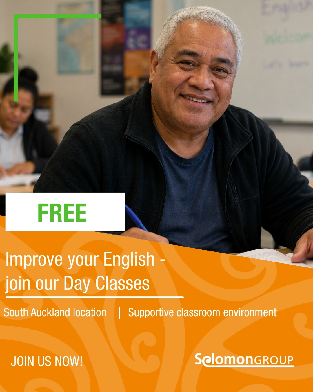 Solomon Group NZ Facebook ad: Build Your English Skills