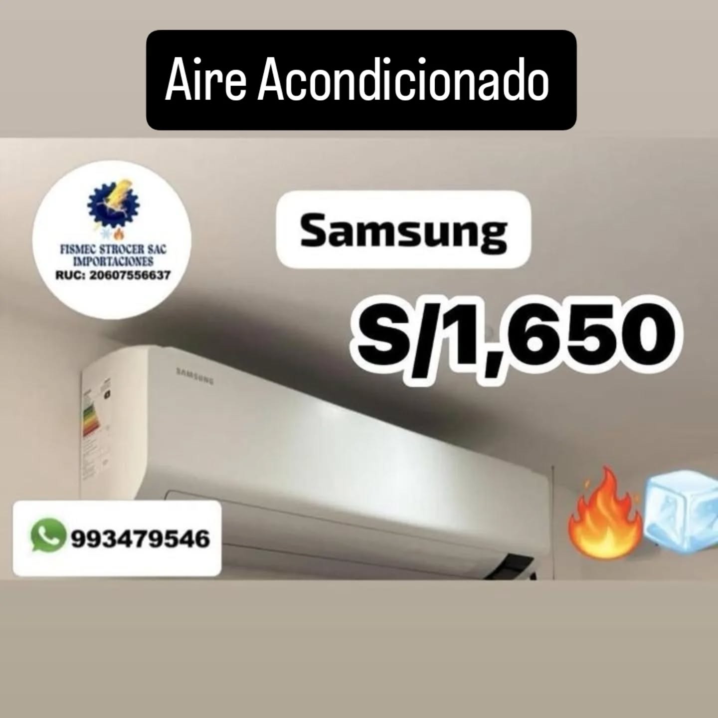 Aire acondicionado Facebook ad from Nov 21, 2025