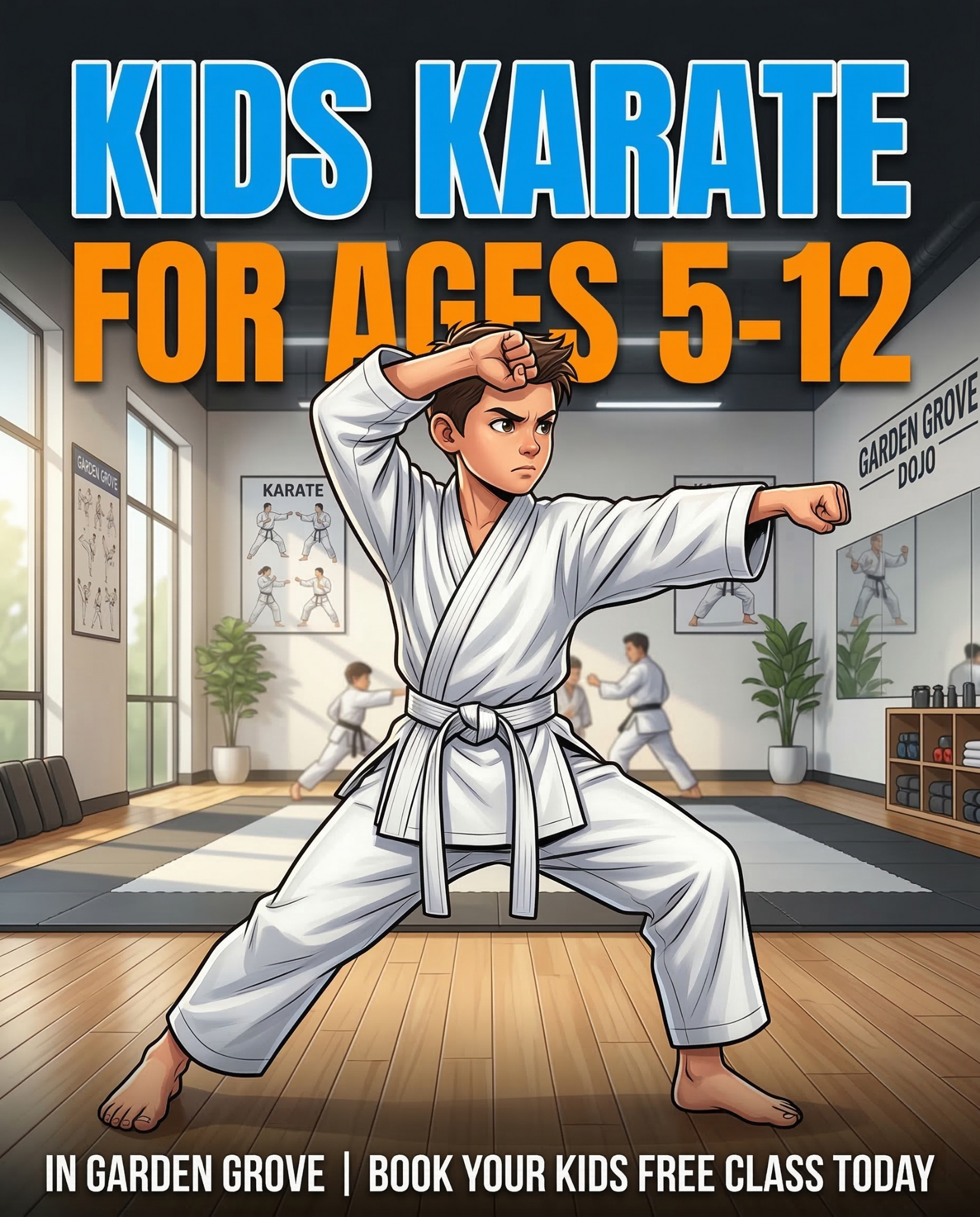 United Kenpo Karate Studio Facebook ad: Free Kids Karate Class in Garden Grove