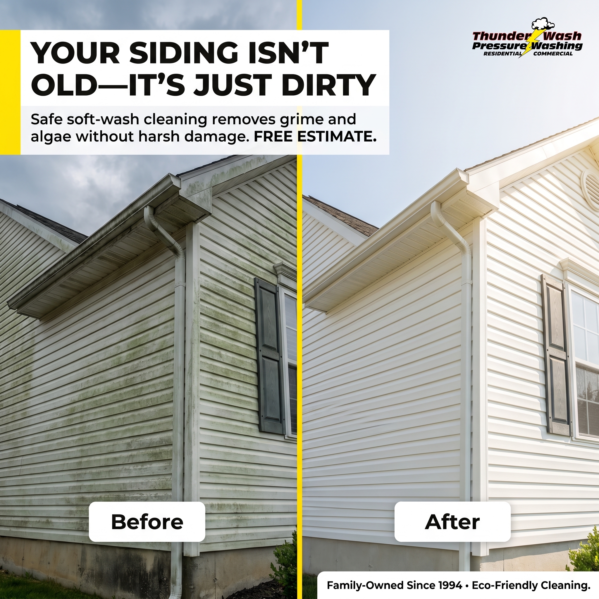 Thunder Wash Pressure Washing Facebook ad