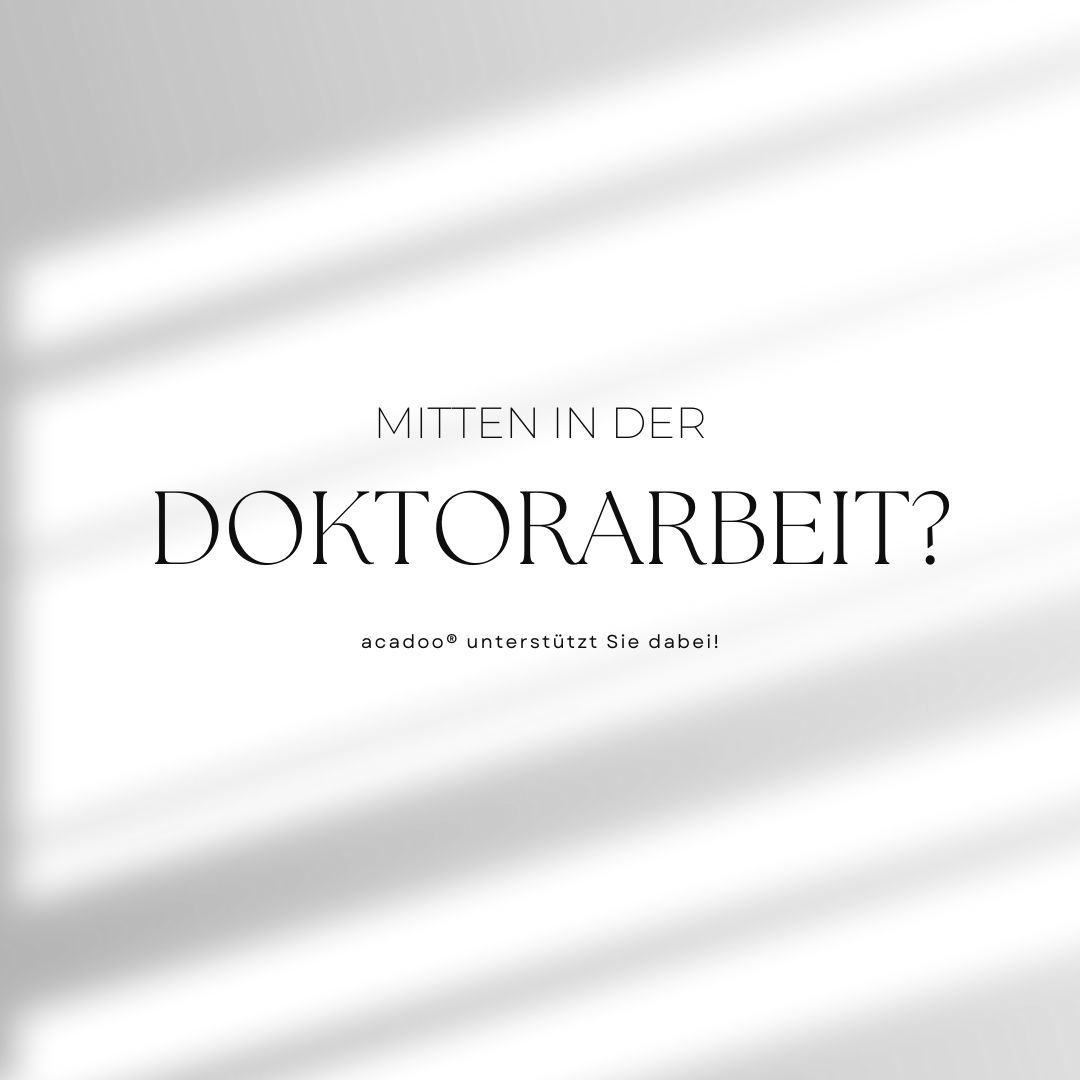 acadoo Facebook ad: Mitten in der Doktorarbeit?