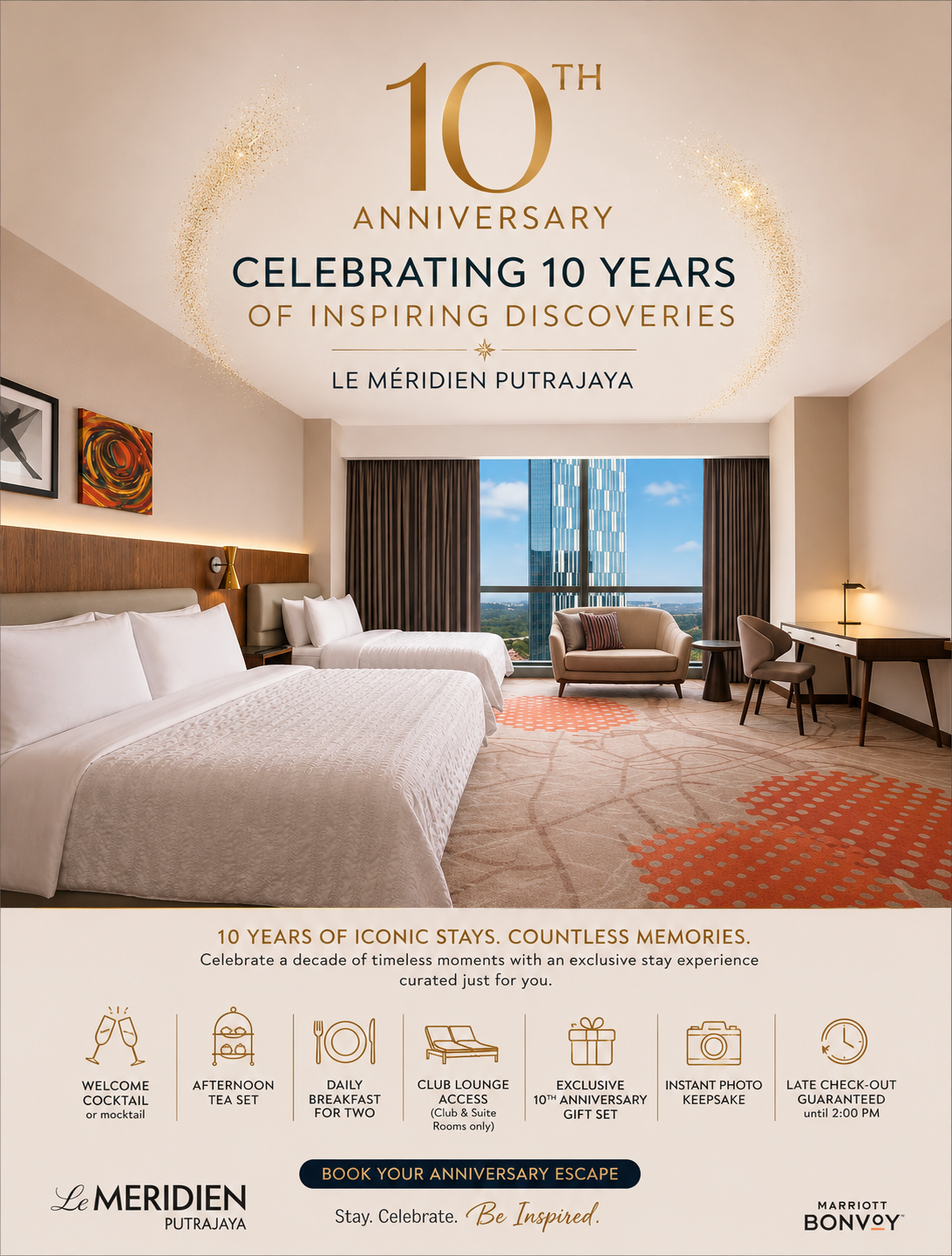 Le Méridien Putrajaya Facebook ad: 10 Years, 10 Moments Anniversary Stay