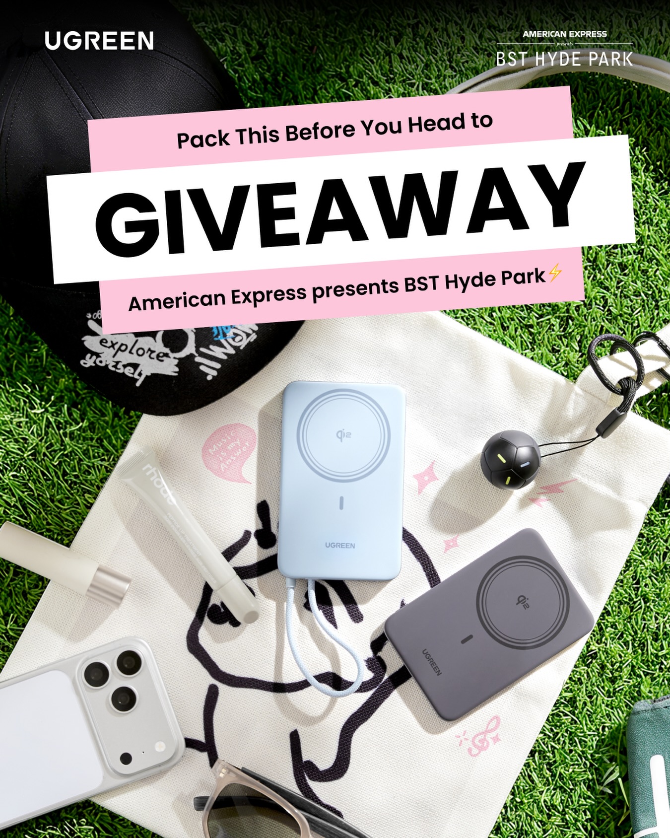Ugreen - EU Facebook ad: EXPRESS PRESENTS BST HYDE PARK Festival Essentials GIVEAWAY