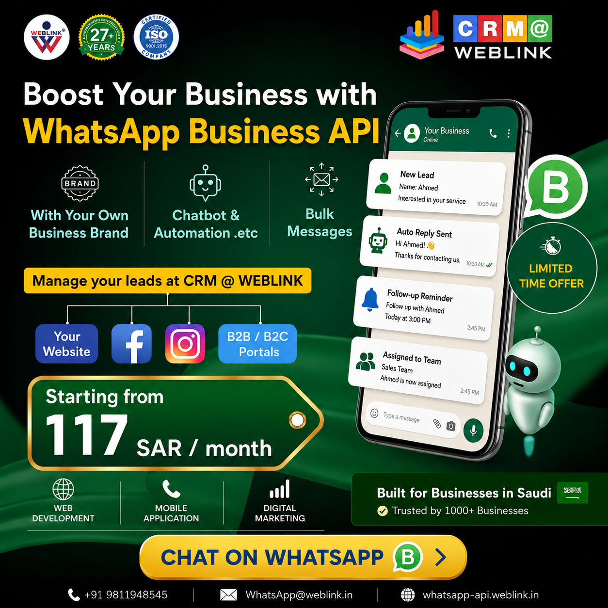 WeblinkIndia.Net Facebook ad
