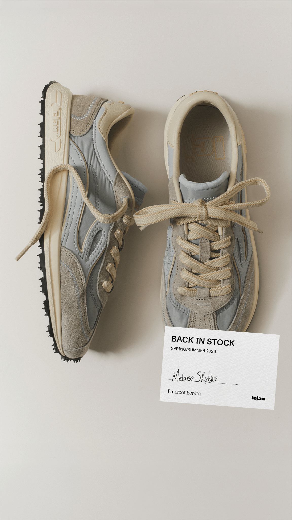 Lejan Brand Facebook ad: BACK IN STOCK