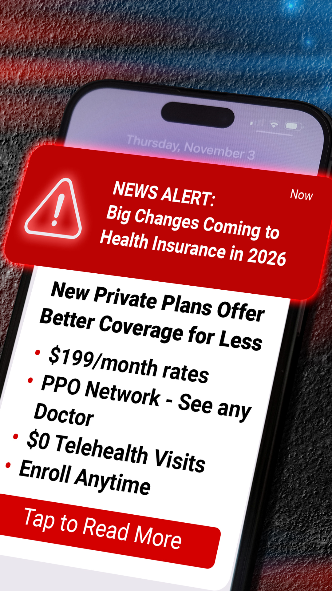Covered Health Plans Facebook ad from Jan 15, 2026