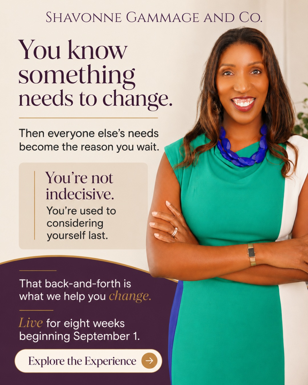shavonnegammage.co Facebook ad: You know something needs to change.