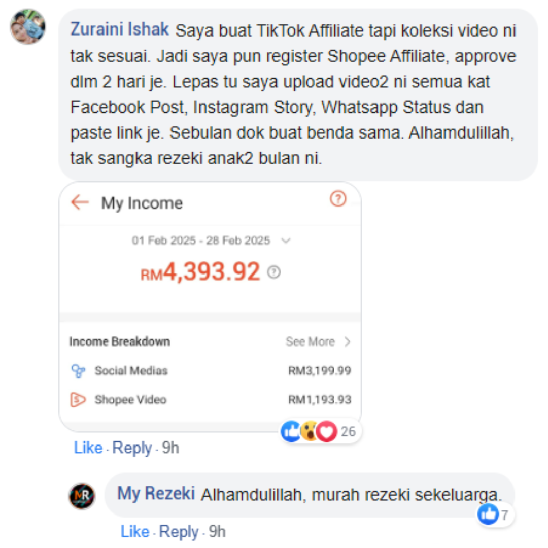 My Rezeki Facebook ad