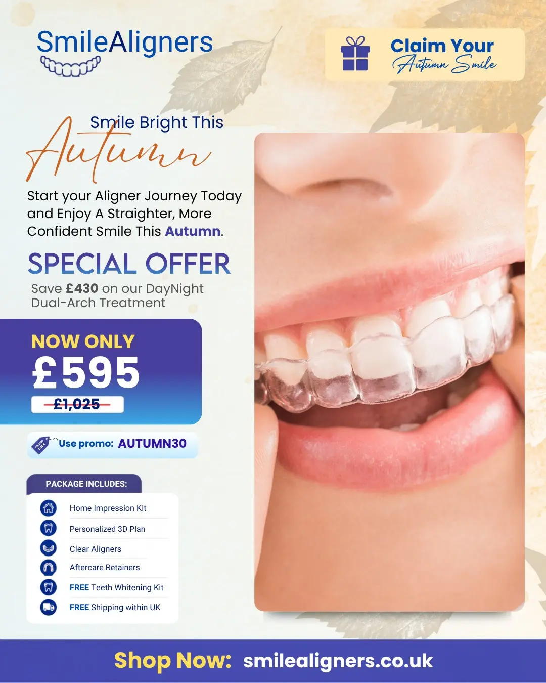 Smile Aligners Facebook ad: DayNight Dual Arch
