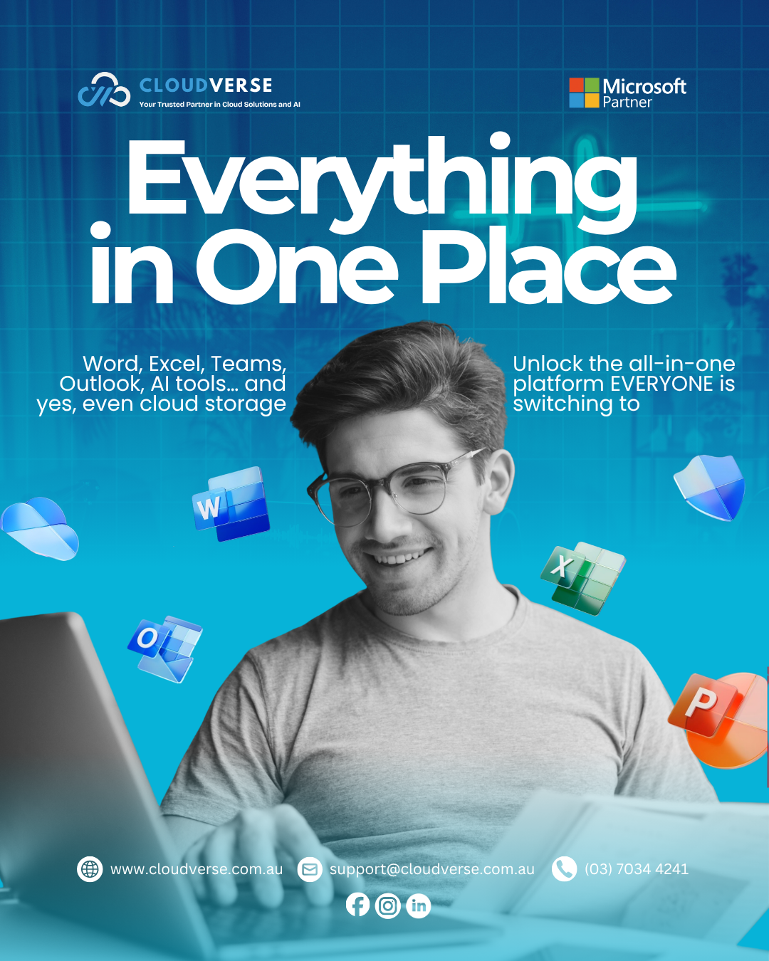 Cloudverse Facebook ad: Starting 10% OFF Microsoft 365