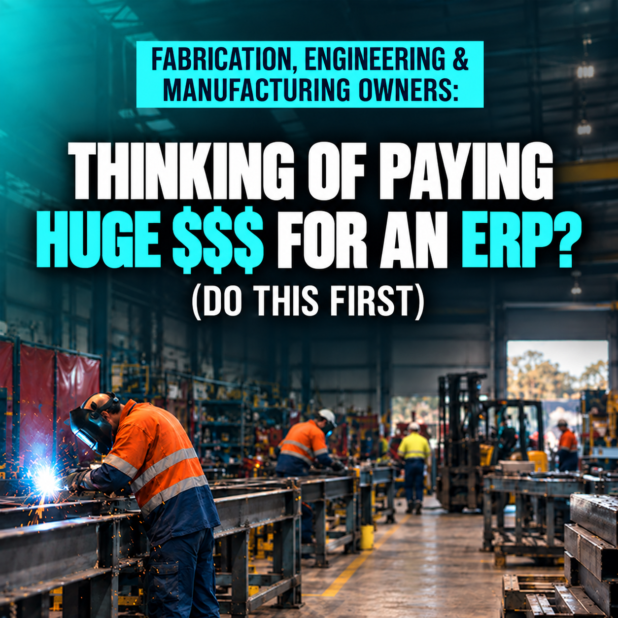 Workguru.io Facebook ad: Thinking About an ERP? Do This First.