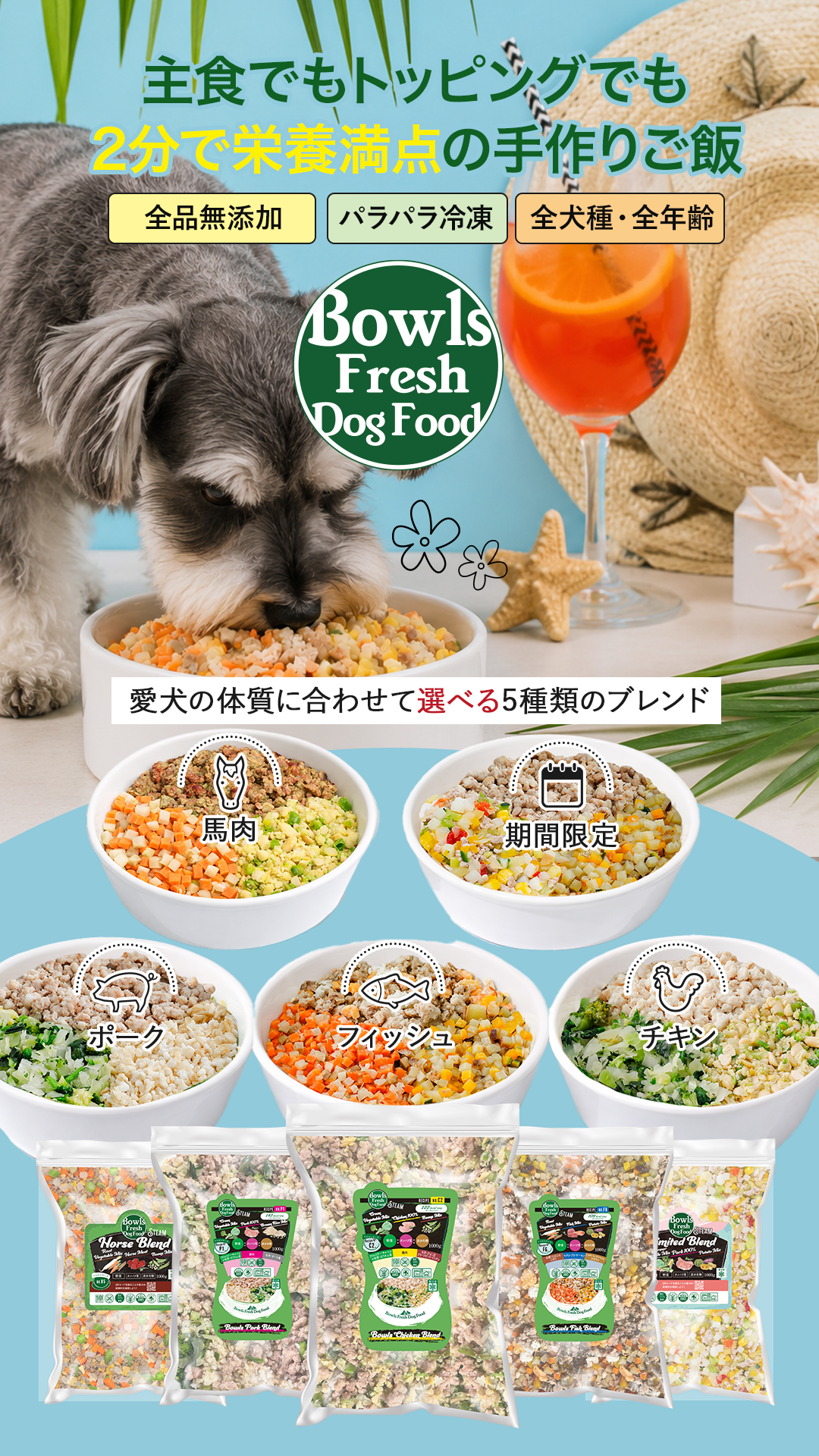 Bowls Fresh Dog Food Facebook ad: ボウルズフレッシュドッグフード