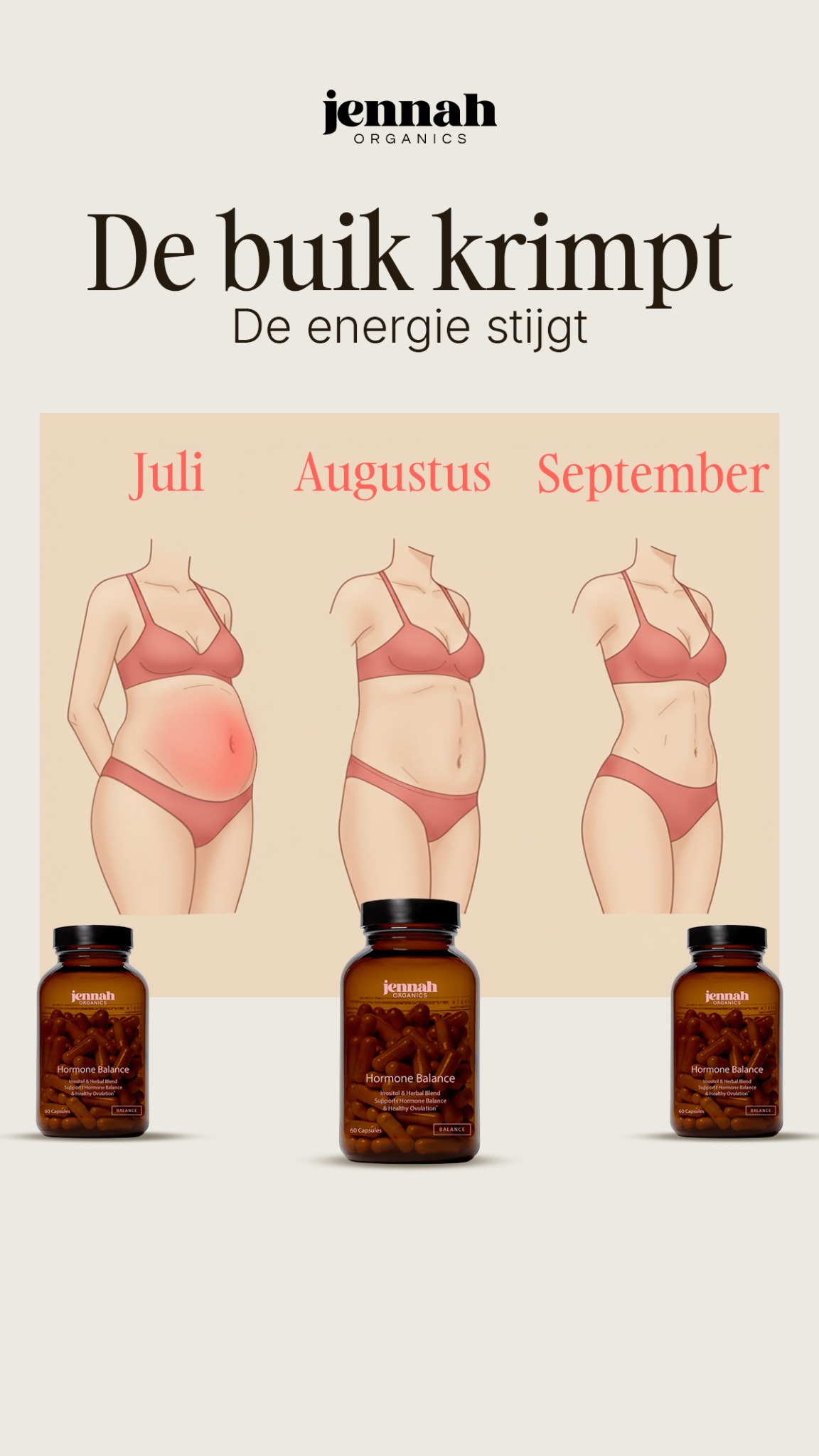 Jennah Naturals Facebook ad: Bestel nu Hormone Balance met 20% korting