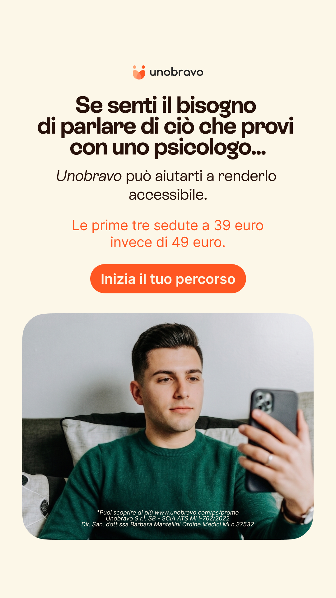 Unobravo Facebook ad