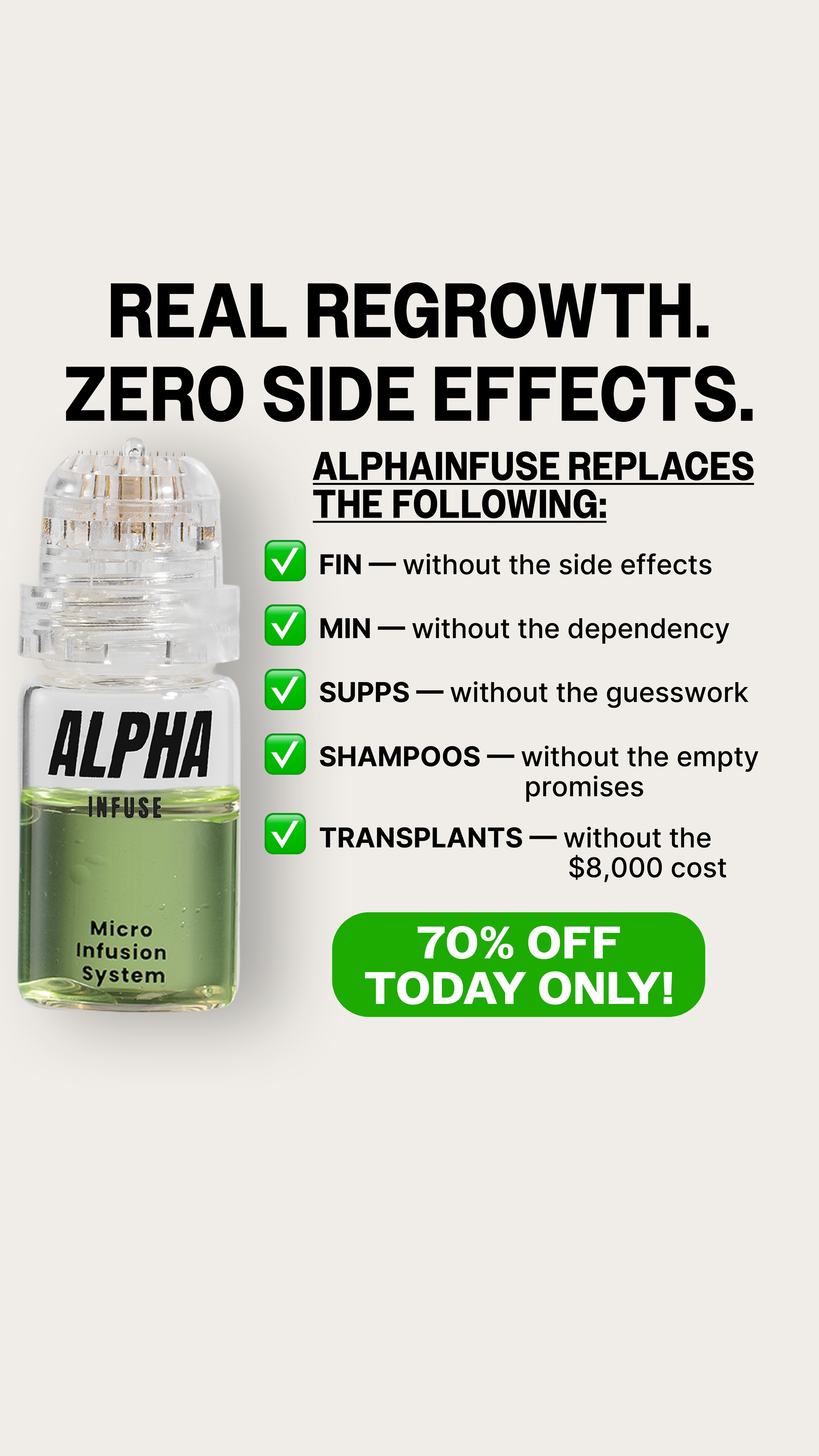AlphaInfuse Facebook ad