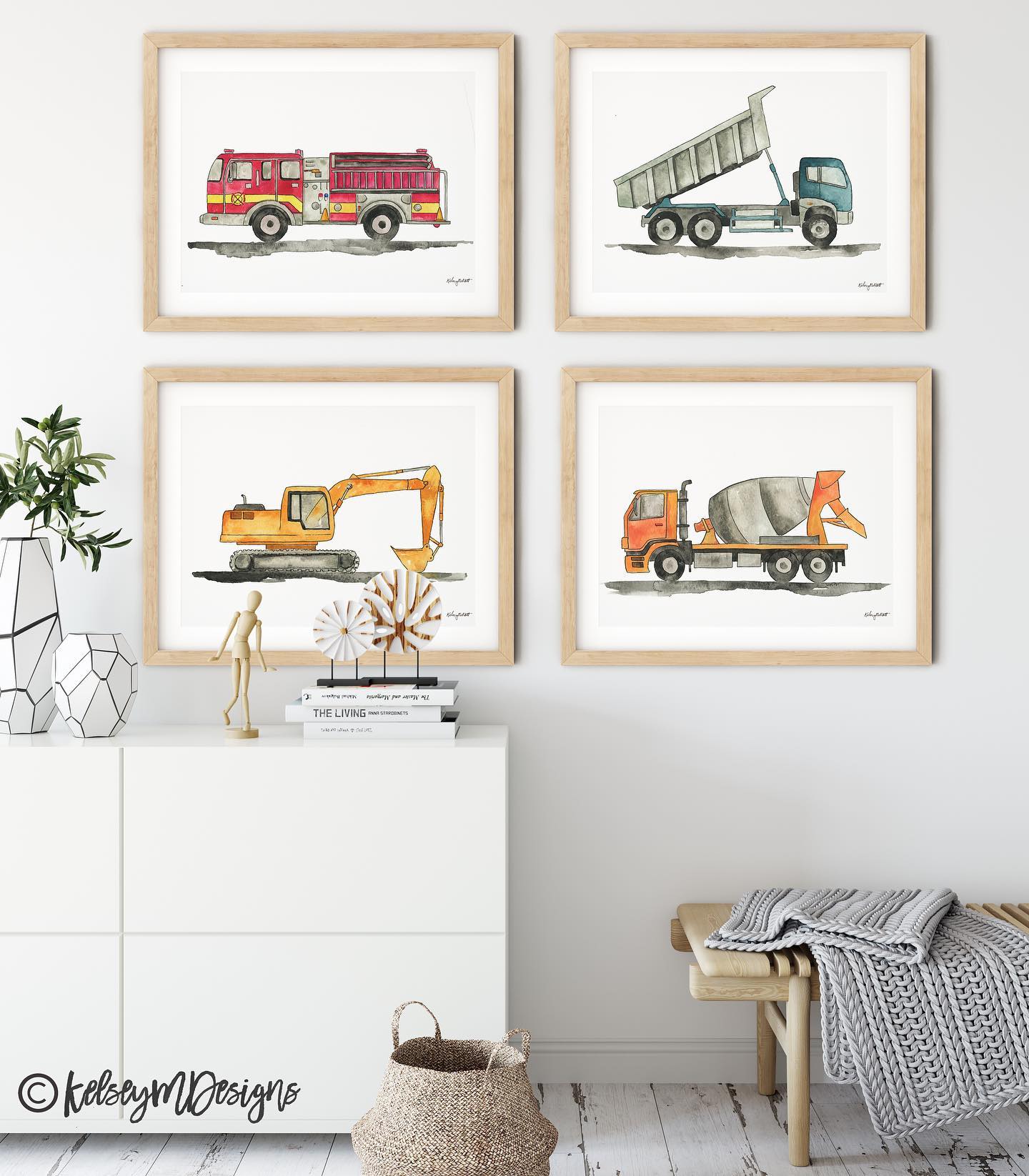 Kelseymdesigns Facebook ad: Sending out 30 sets of construction vehicles today.
