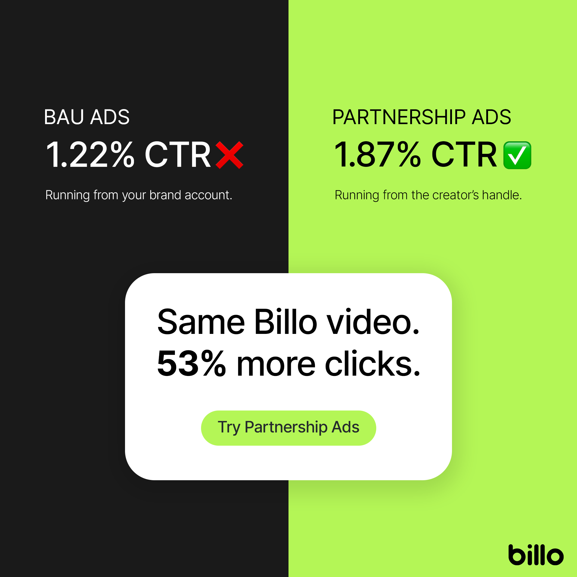 Billo Facebook ad