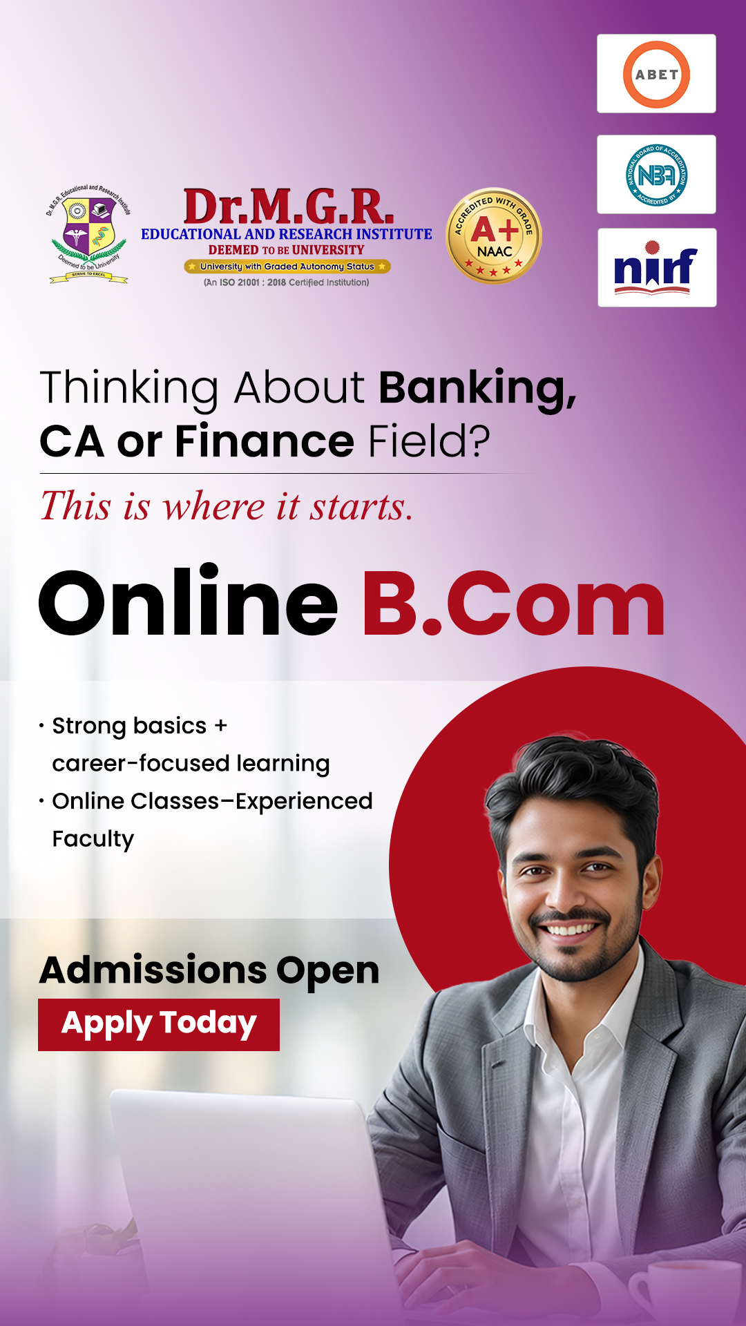 Dr. MGR University - Online Degree Programs Facebook ad from Jun 30, 2026