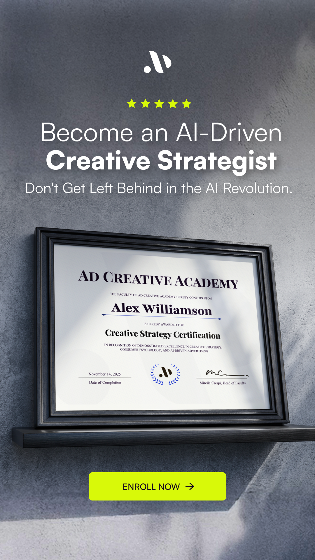 Ad Creative Academy Facebook ad: Earn Your Professional Creative Strategy Certification