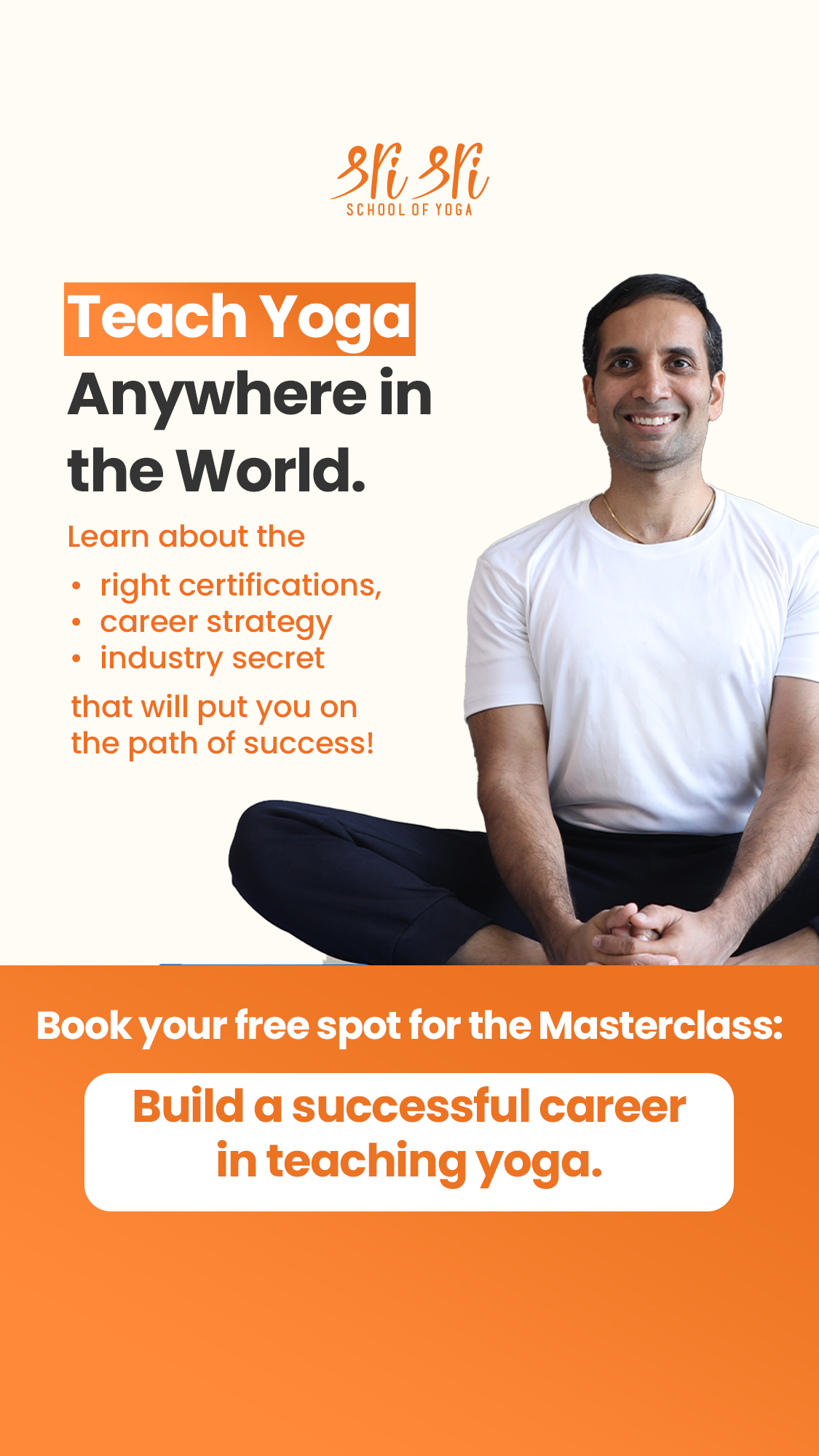 Sri Sri School of Yoga - Yoga Teacher Training Facebook ad
