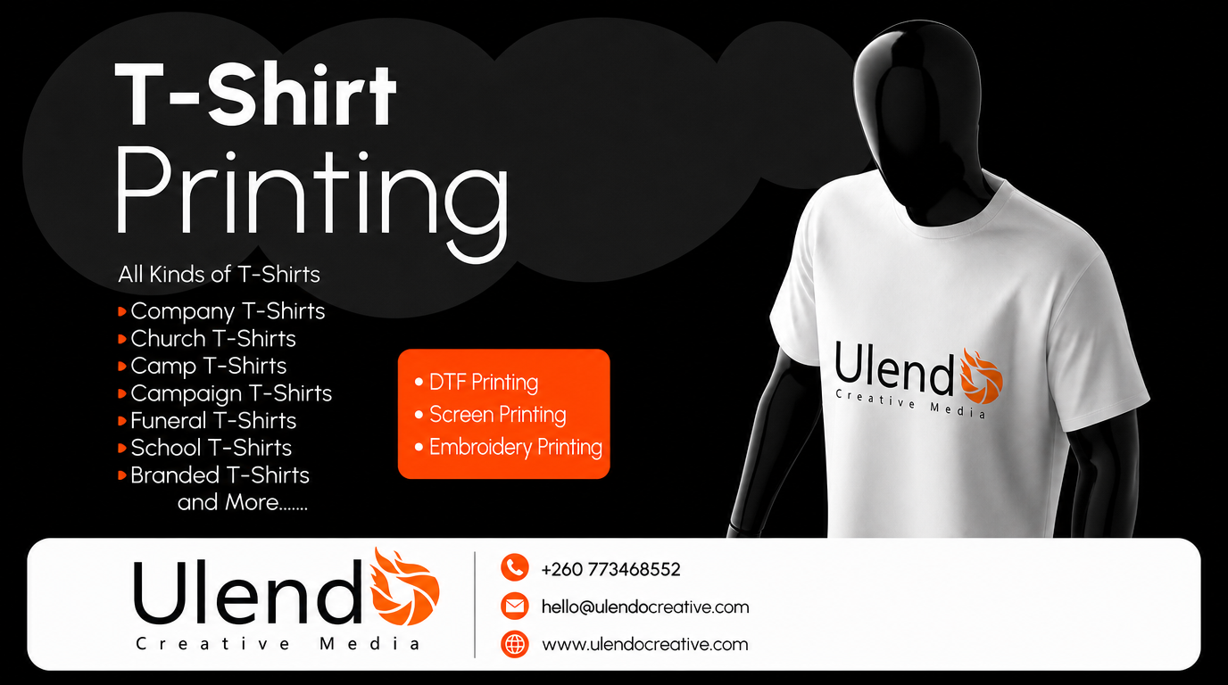 Ulendo Creative Media Facebook ad: Custom T-Shirt Printing