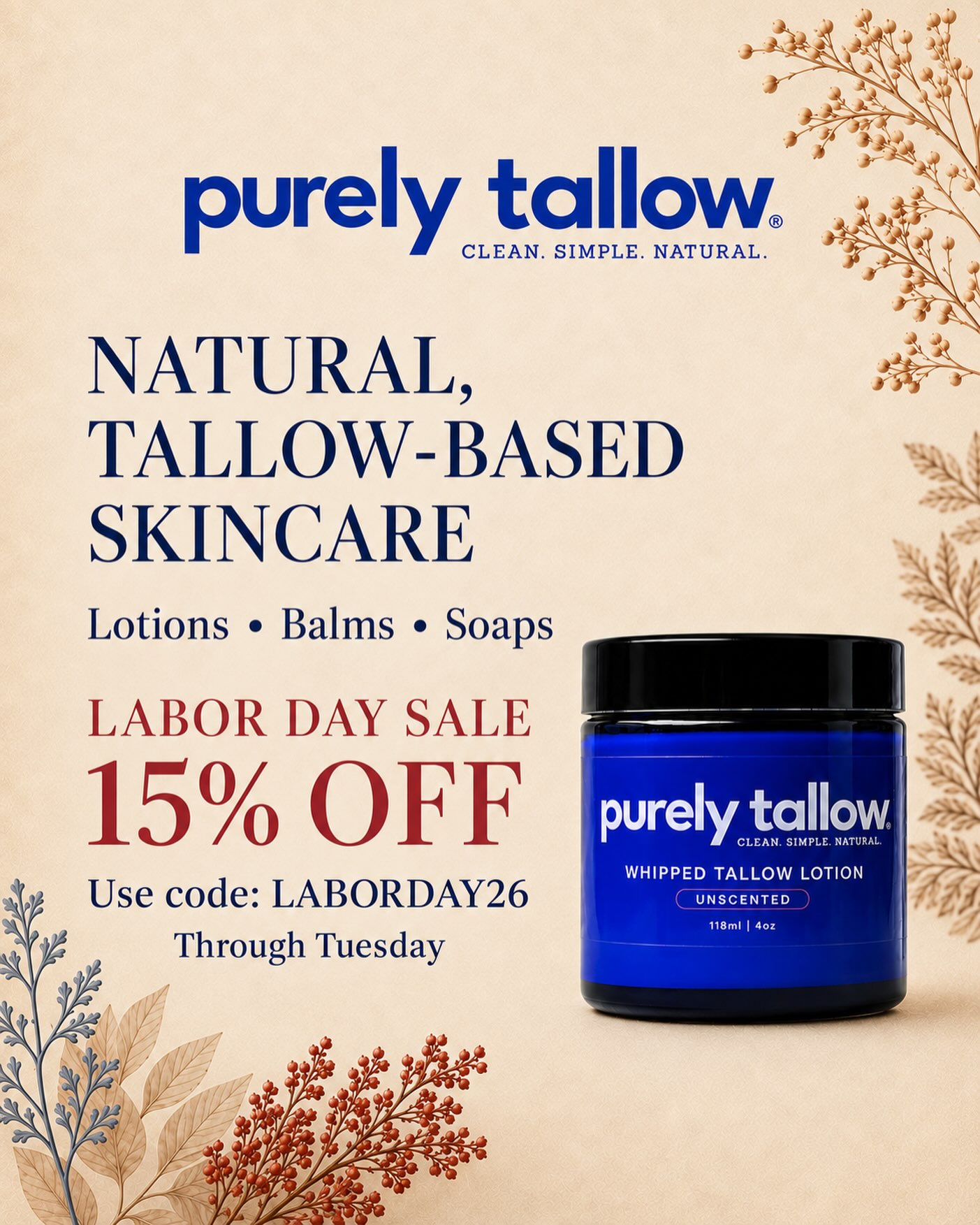 Purely Tallow Skincare Facebook ad: Purely Tallow