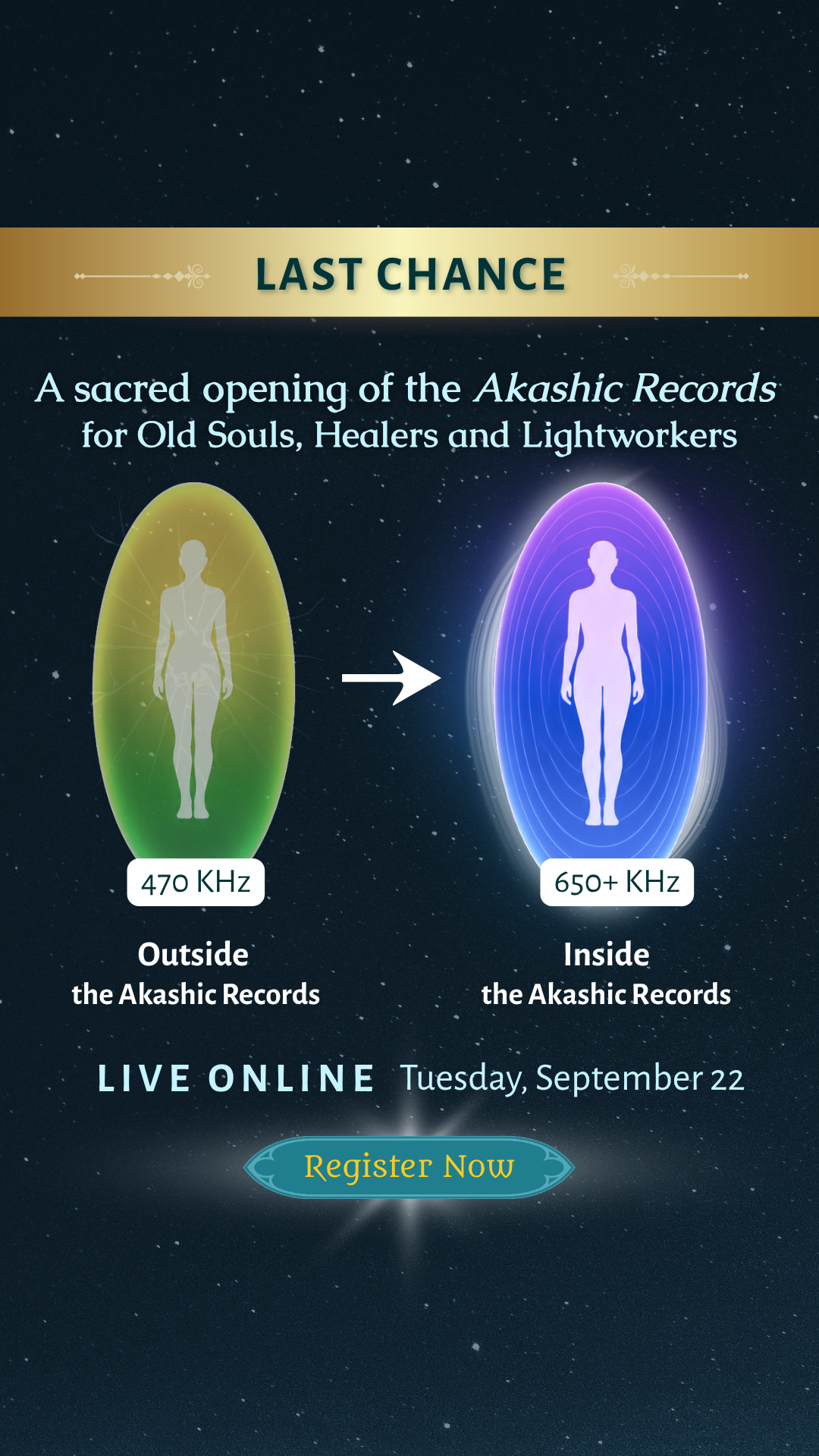 Akashic Knowing Facebook ad: Last Chance to Register!