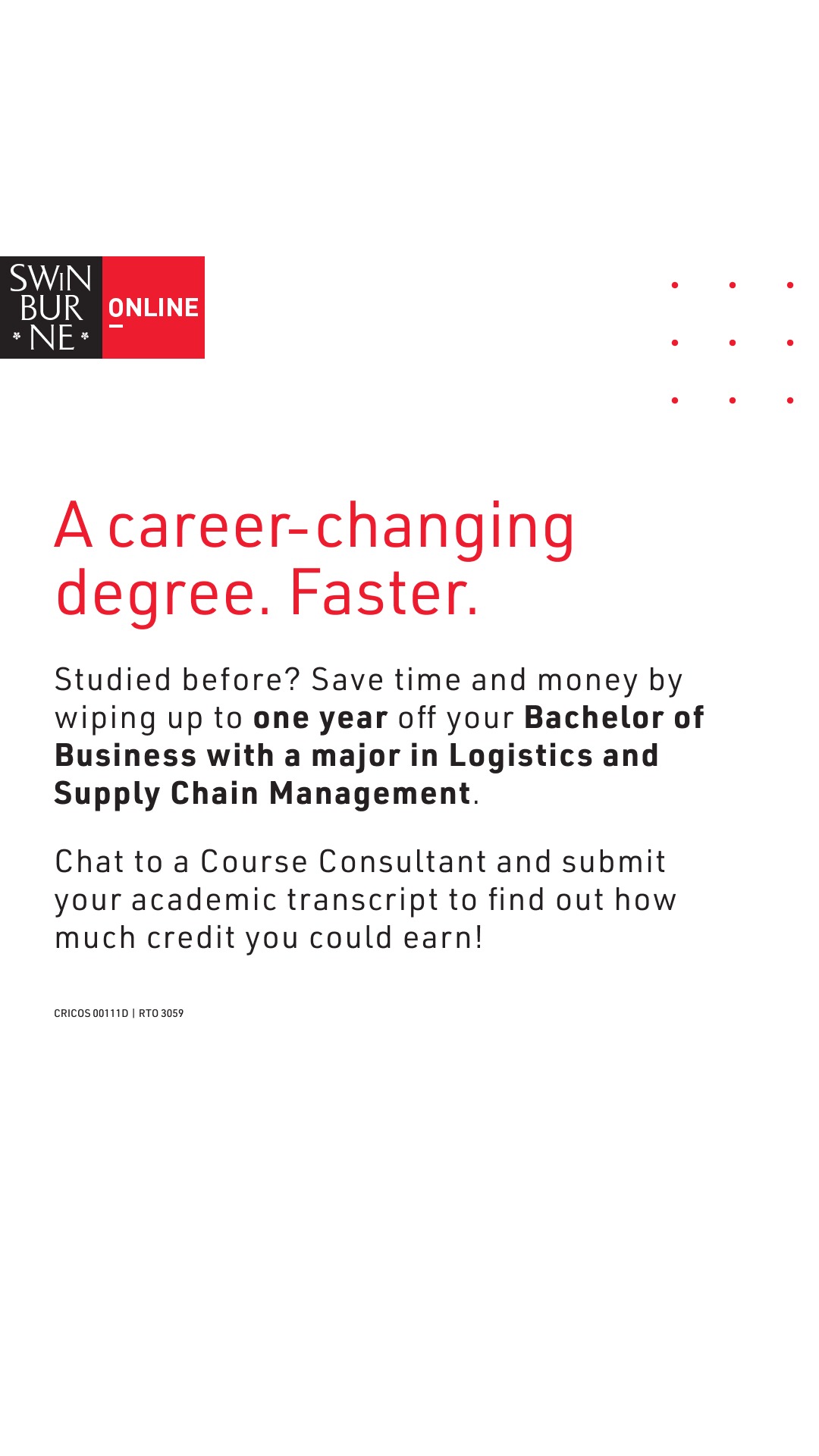 Swinburne Online Facebook ad