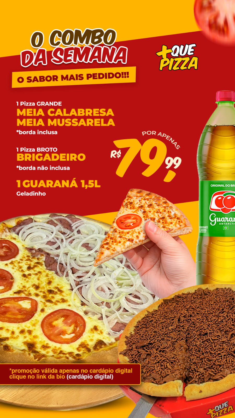 Pizzaria Mais Que Pizza Facebook ad from Mar 9, 2026