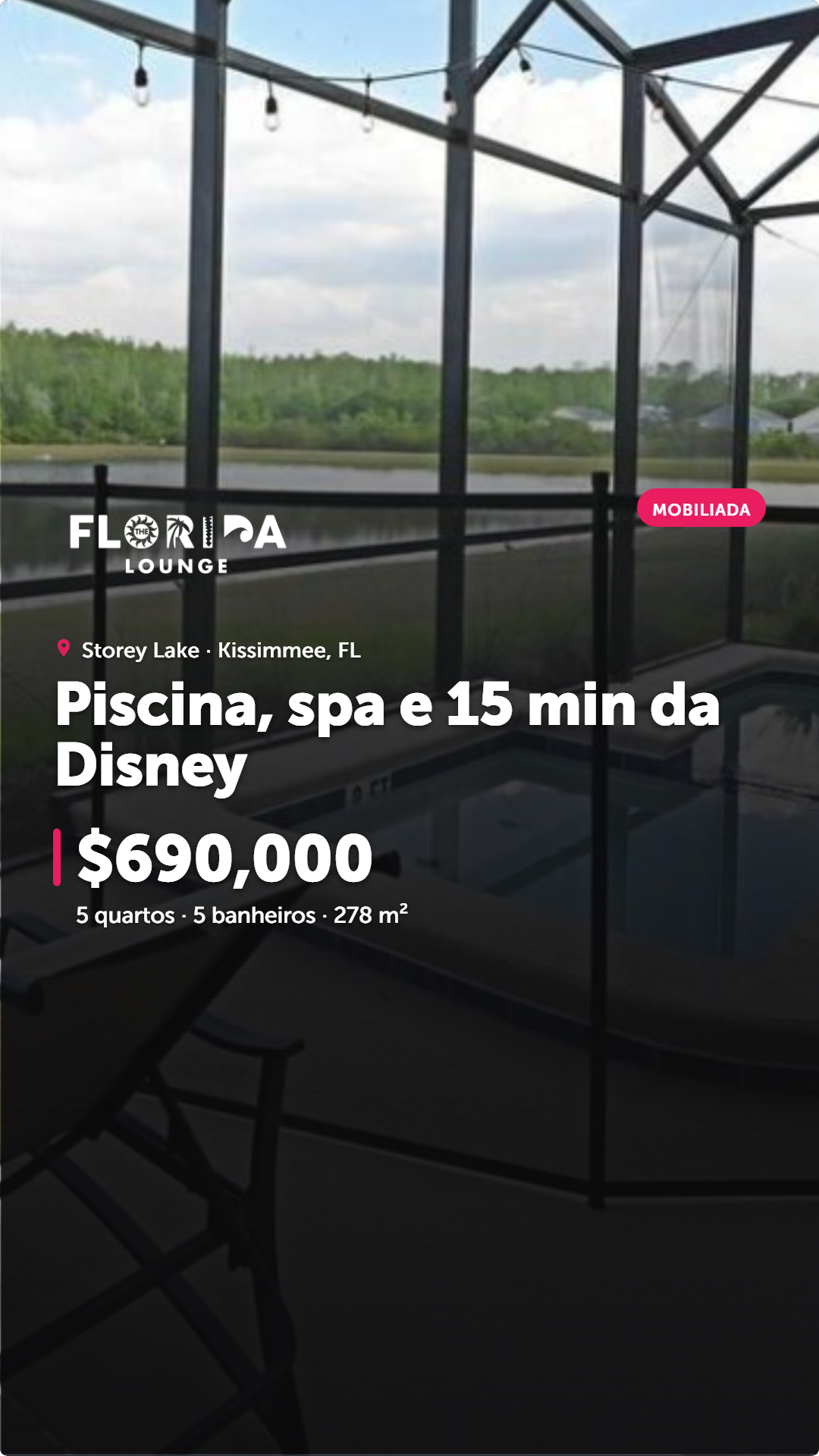 The Florida Lounge Facebook ad: Casa mobiliada a 15 min da Disney