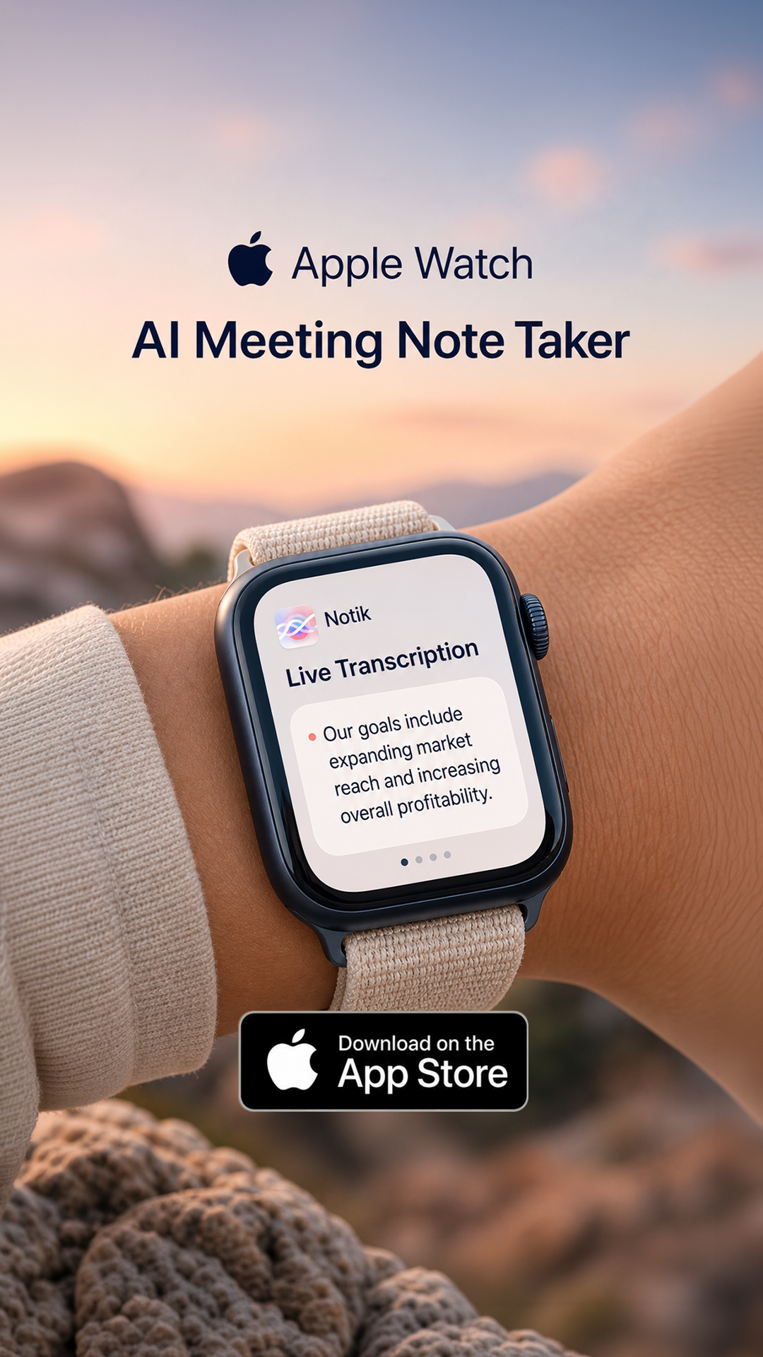 Notik: Voice Recorder Facebook ad: Meet your AI meeting assistant