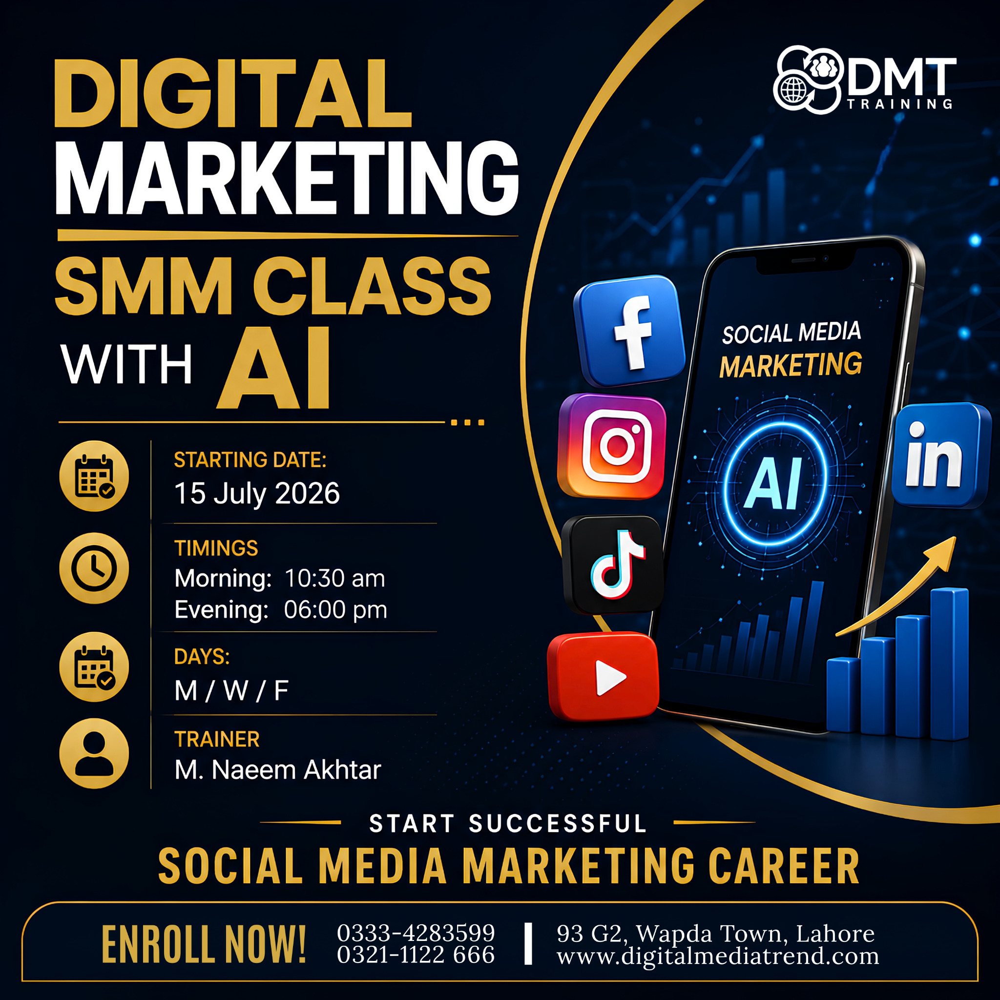 DMT, Digital Marketing Services & Training, Lahore Facebook ad