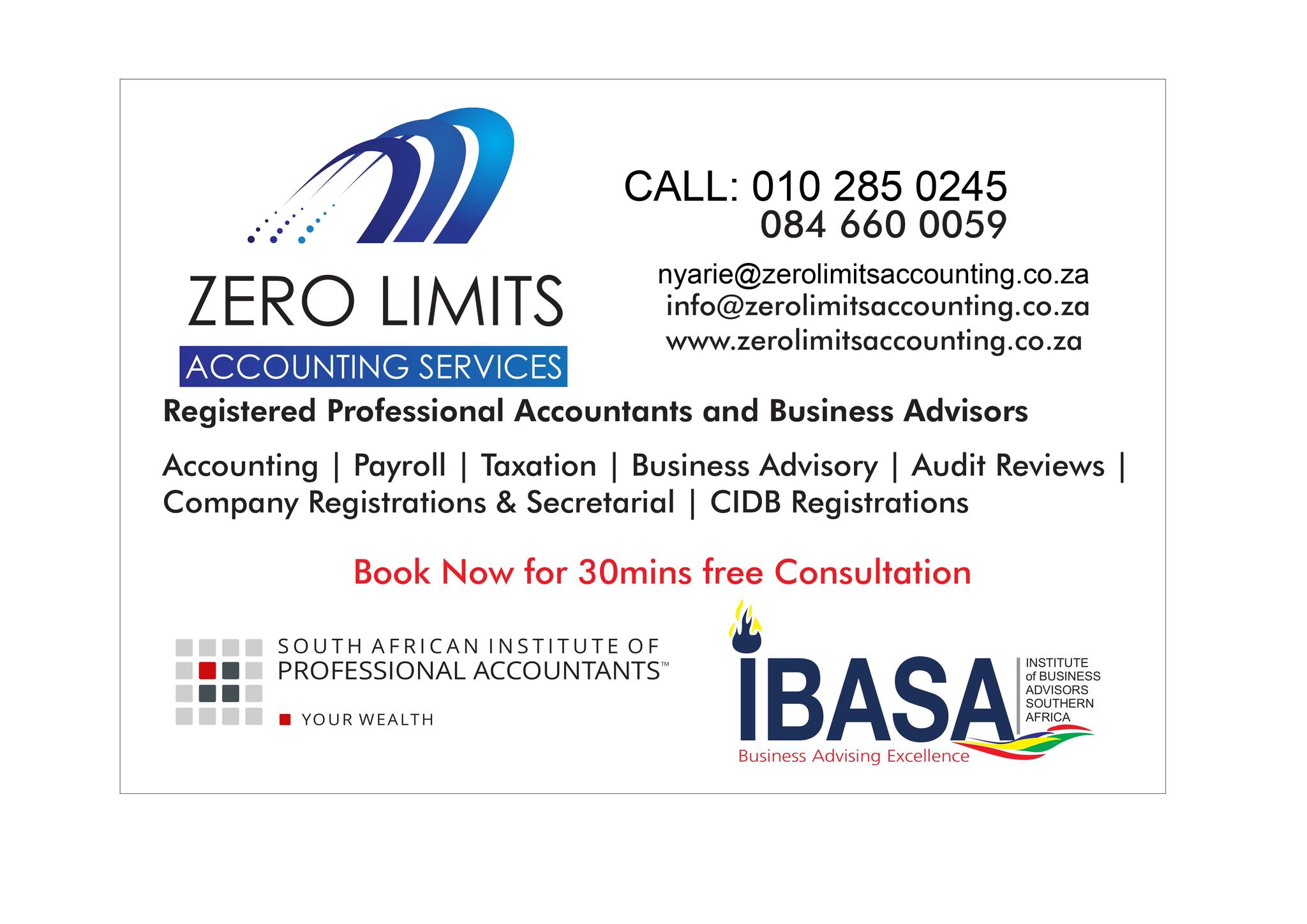 Zero Limits Accounting Services Facebook ad: SARS has confirmed that all companies need to…
