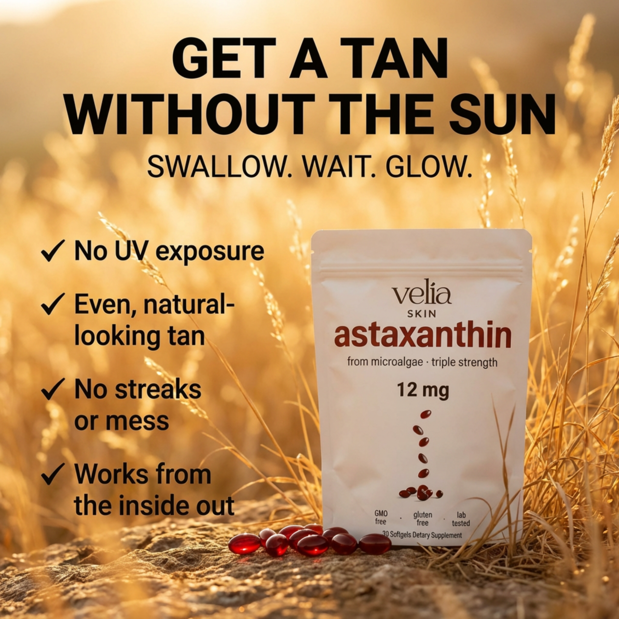 Velia Skin Facebook ad: 9x better bioavailability