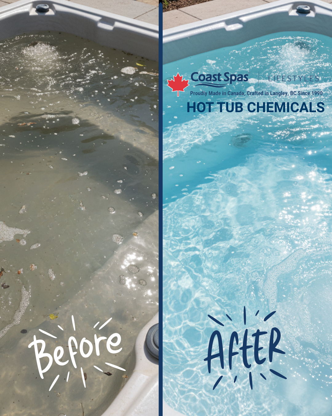 Coast Spas Lifestyles Facebook ad: Cloudy, murky hot tub water?