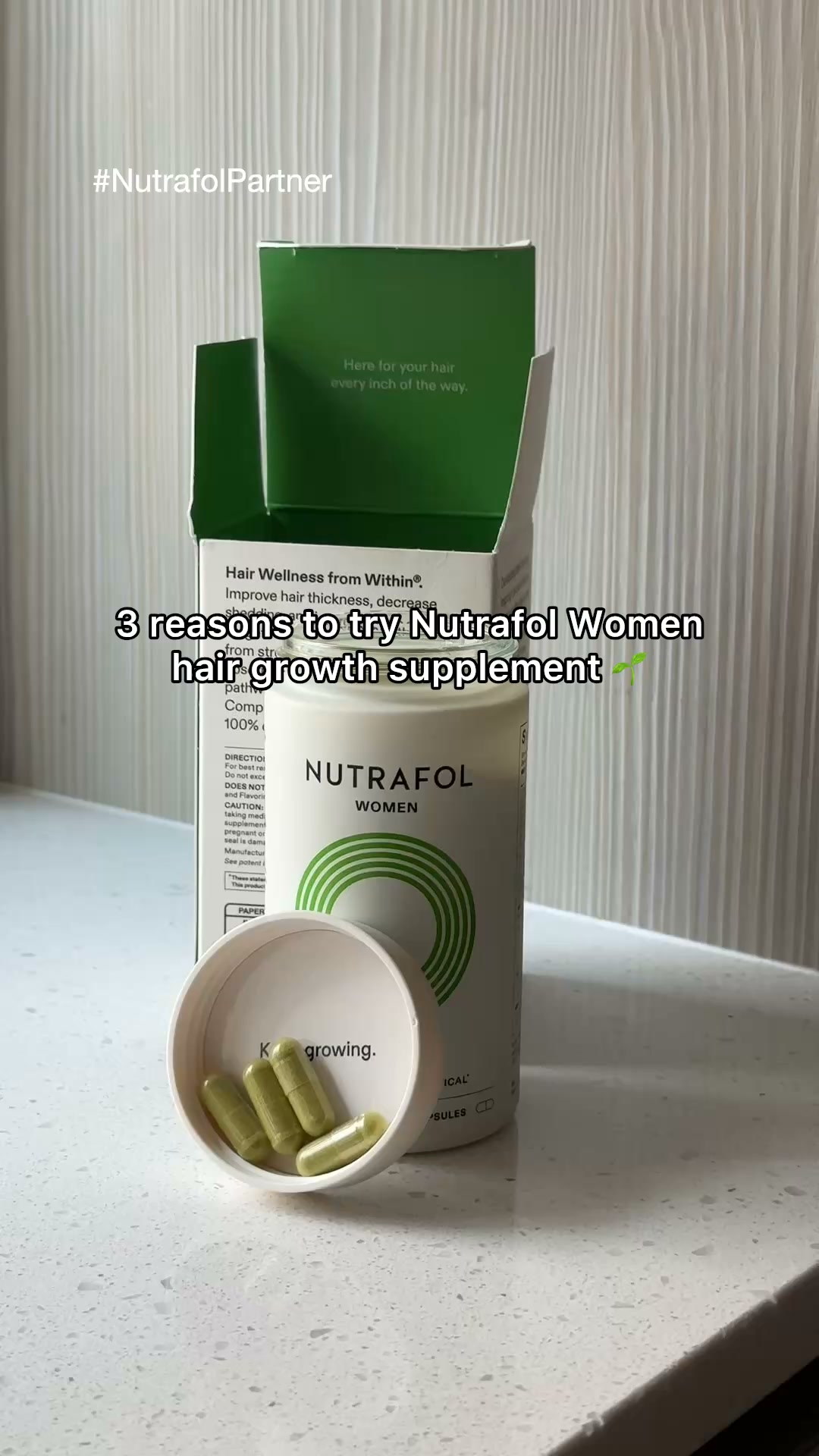 Nutrafol Facebook ad: Biotin-free. Results-driven.