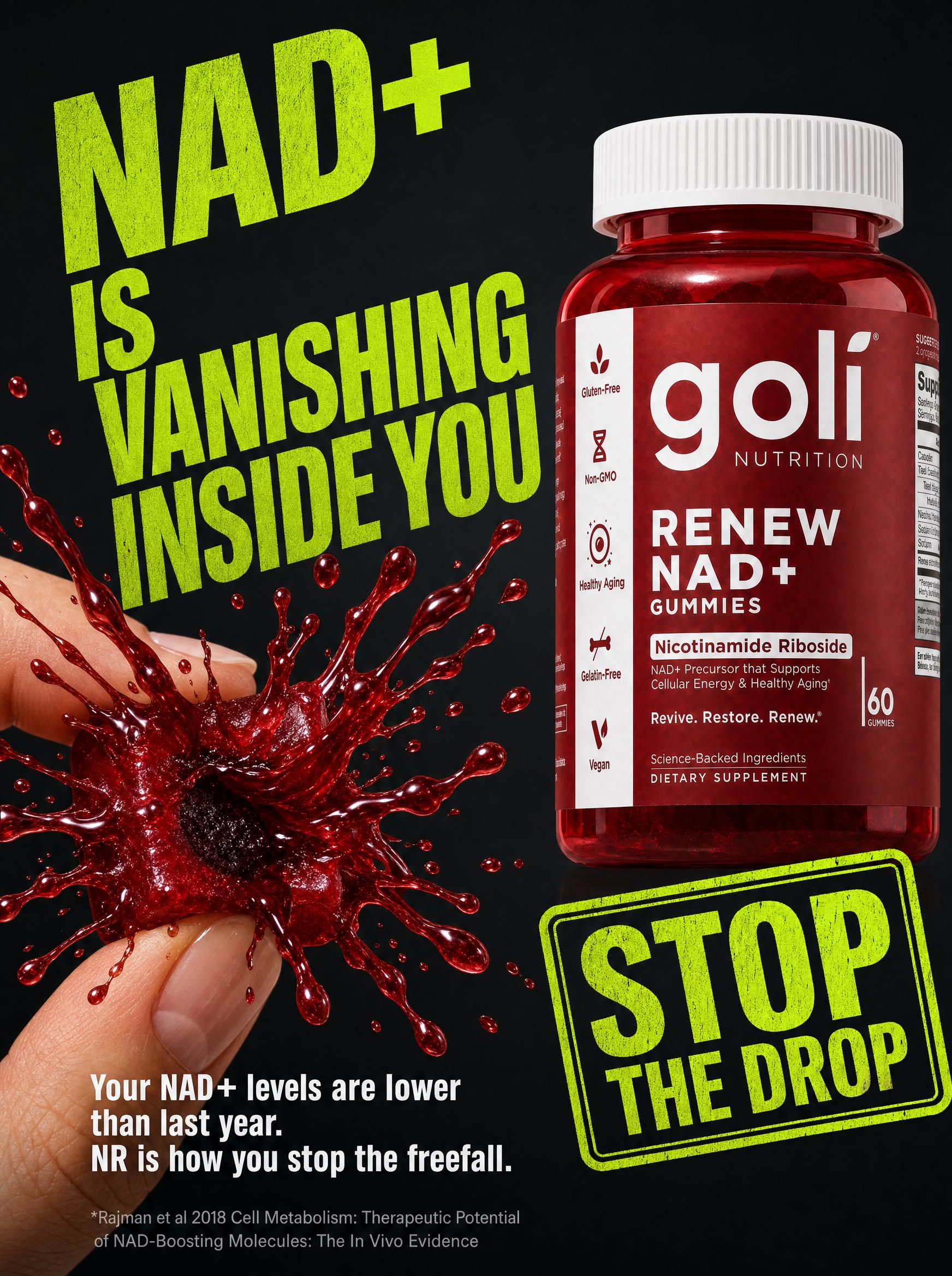 Goli Facebook ad: Zero Sugar, Maximum Yum: 3 FOR 34