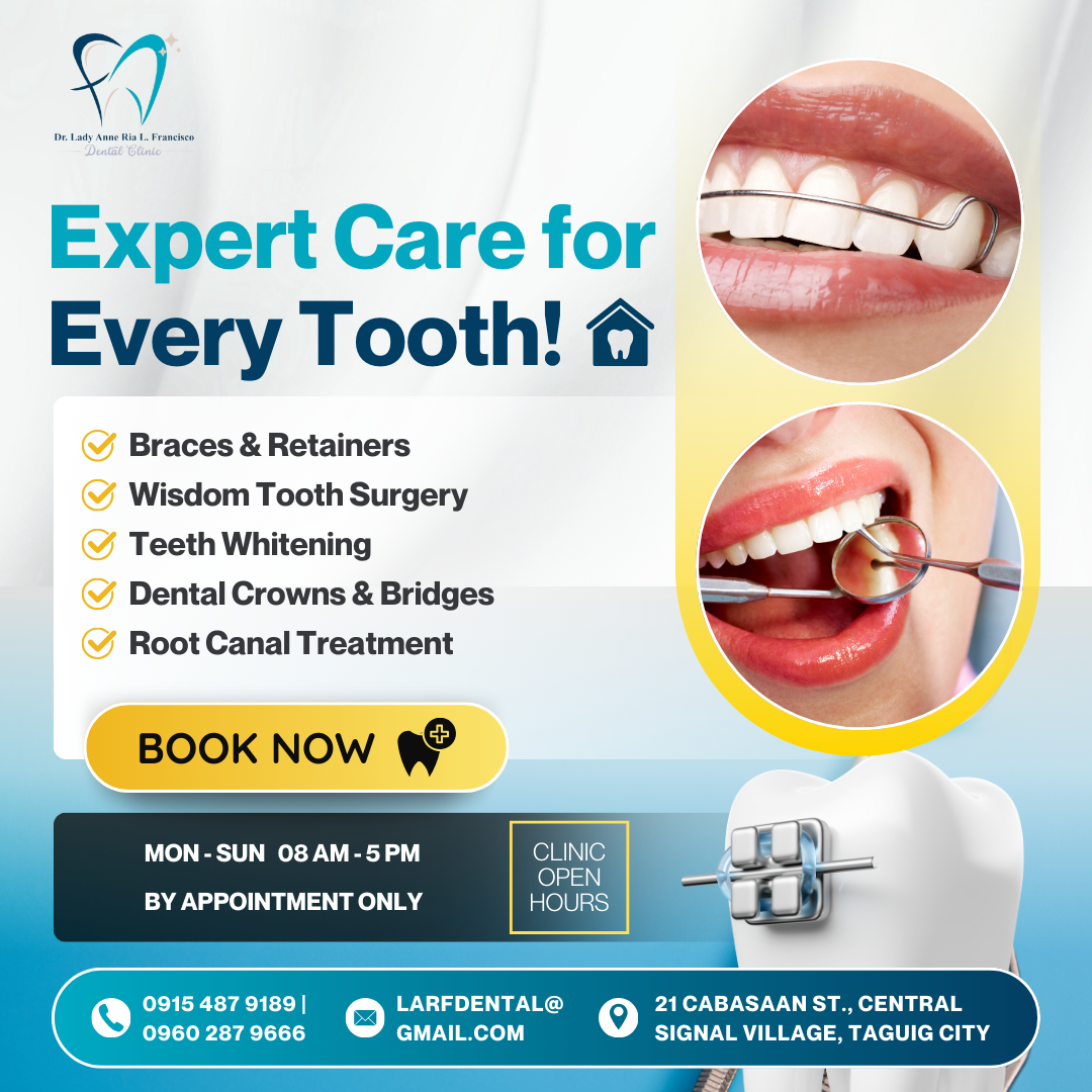 Dr. Lady Anne Ria L. Francisco Dental Clinic Facebook ad: Smile with Confidence! Trusted Dental Services