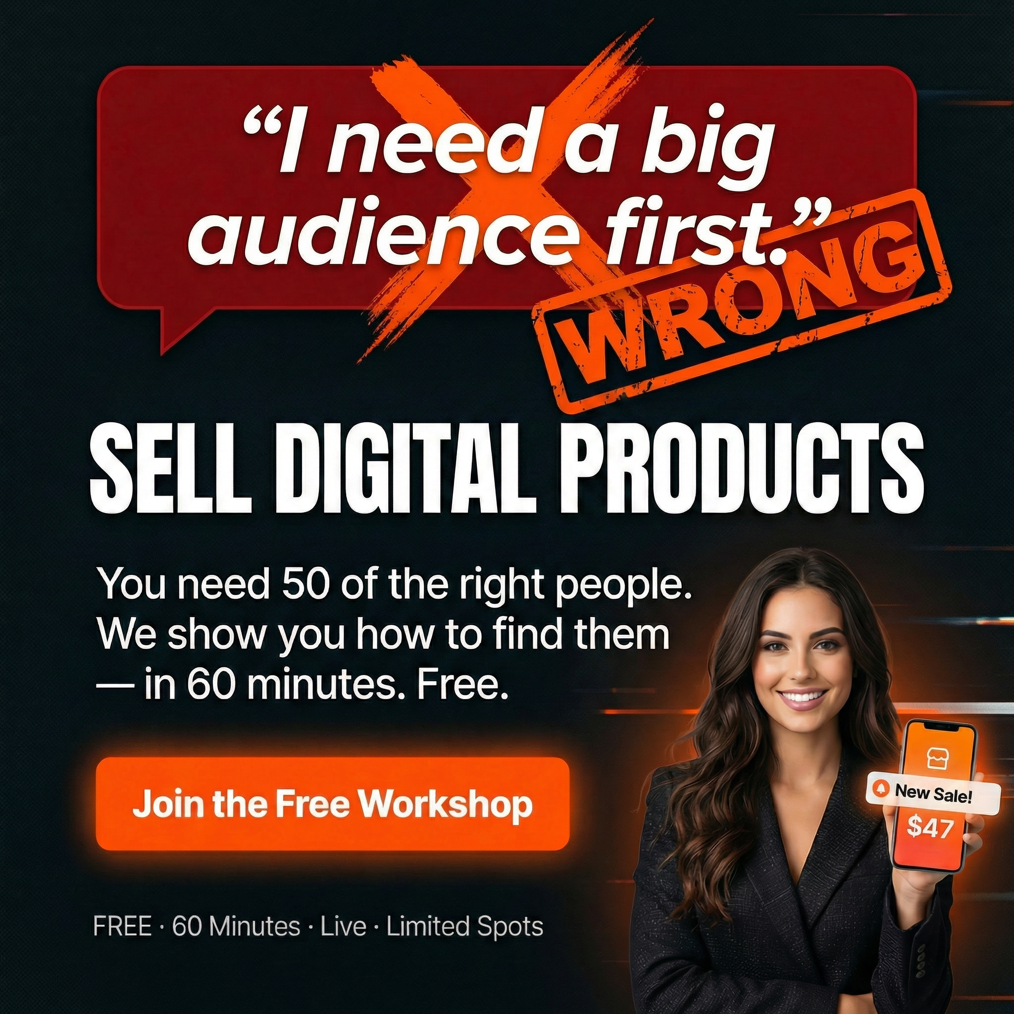 Julian Eisenkirchner Facebook ad: Stop Overthinking. Launch your Digital Product in 30 days.