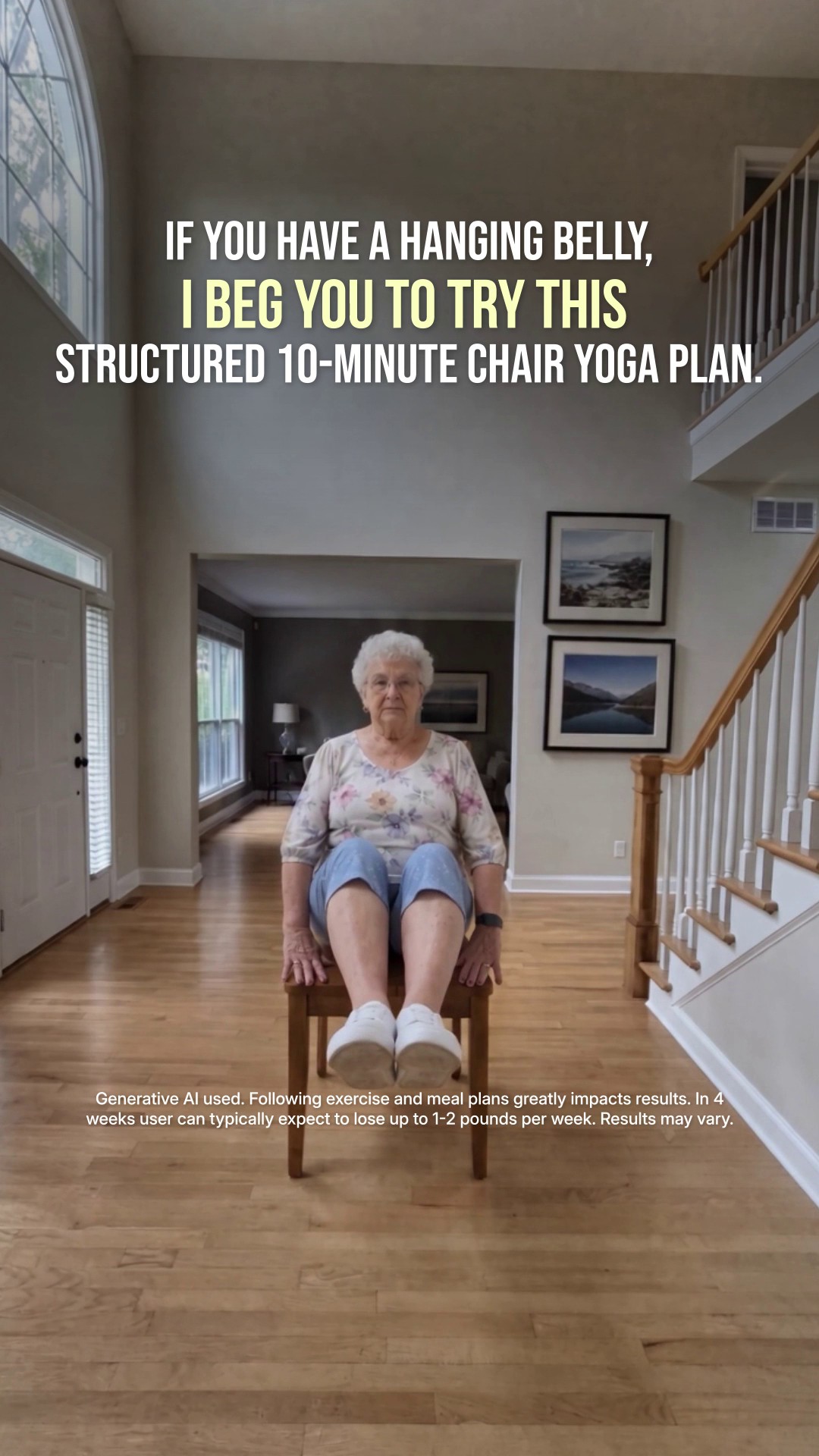 Tori Repa Facebook ad: Start Chair Yoga routine