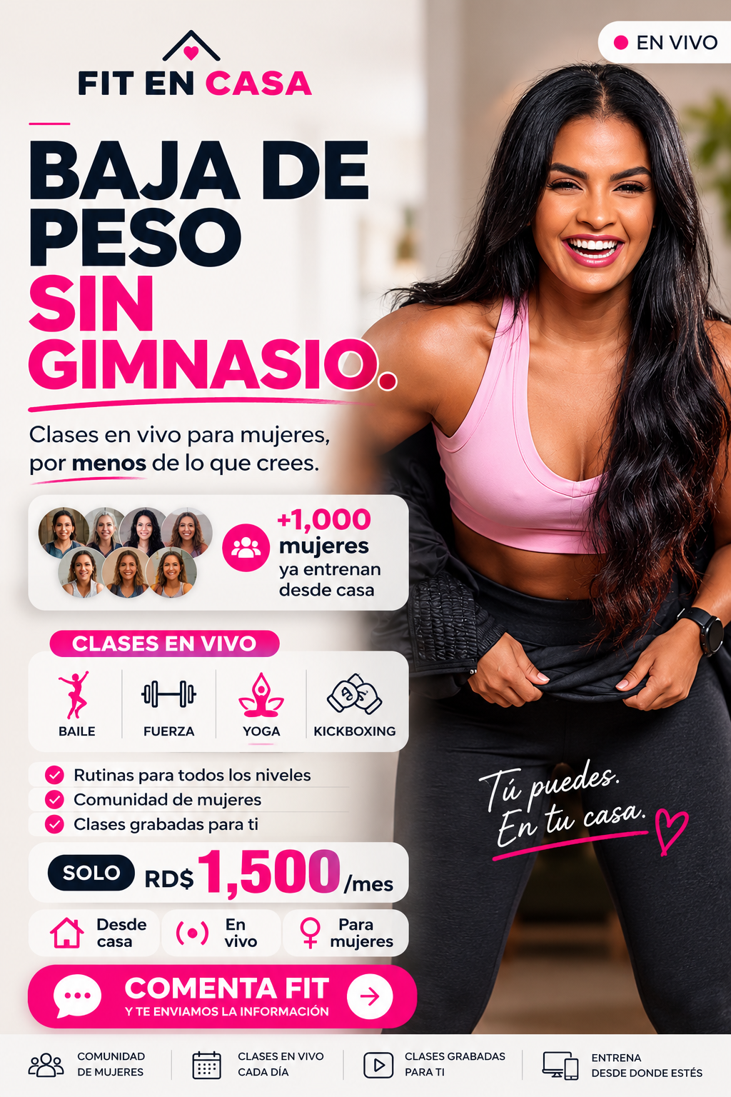 Tatiana Duran Facebook ad: Entrena EN VIVO desde casa