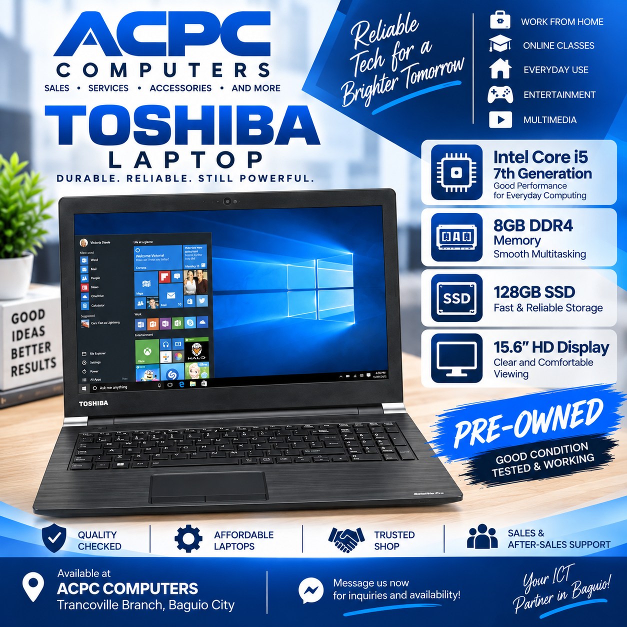 AC PC Facebook ad: LOOKING FOR AN AFFORDABLE LAPTOP FOR WORK &…