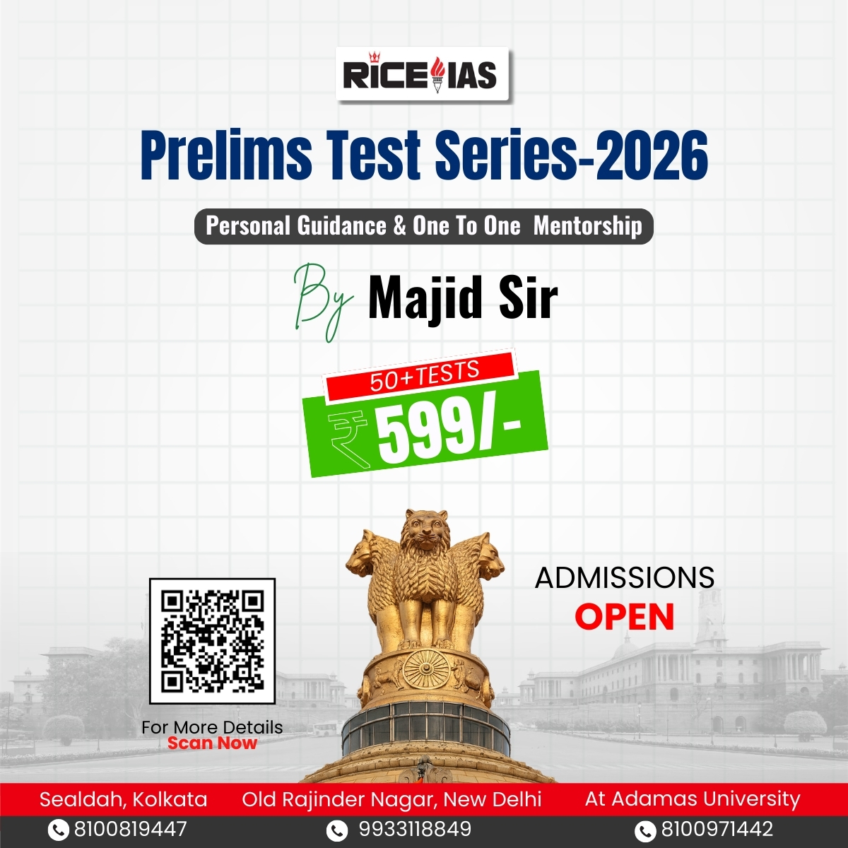 RICE IAS Facebook ad: Crack Prelims 2026 with Practice
